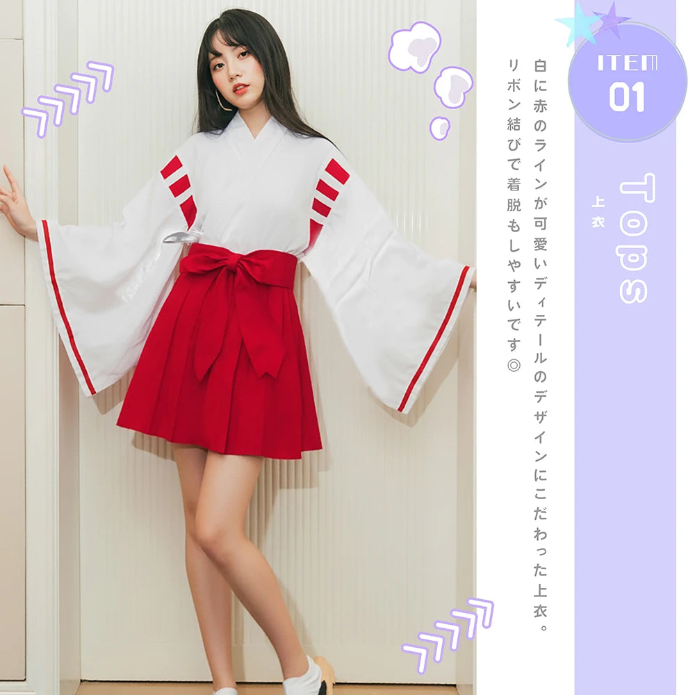 ショート丈巫女コスチューム2点セット