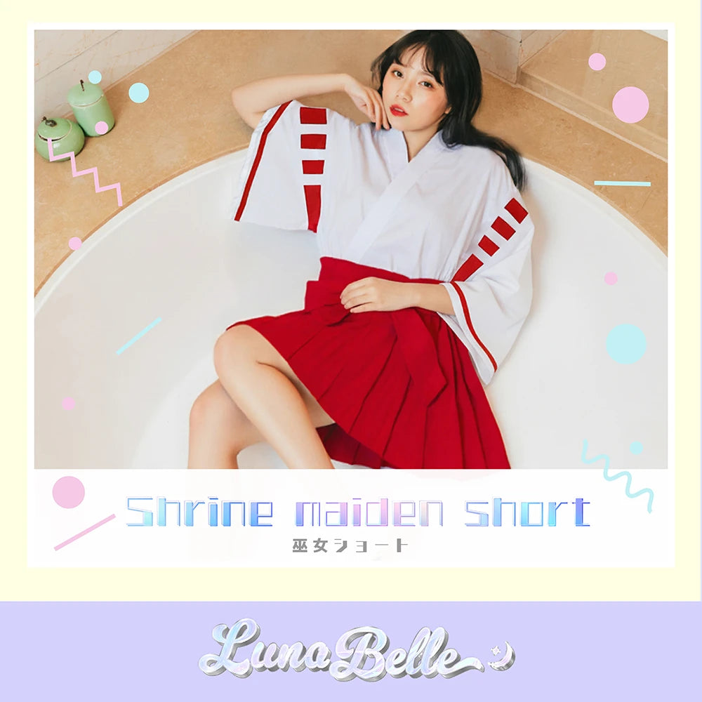 ショート丈巫女コスチューム2点セット