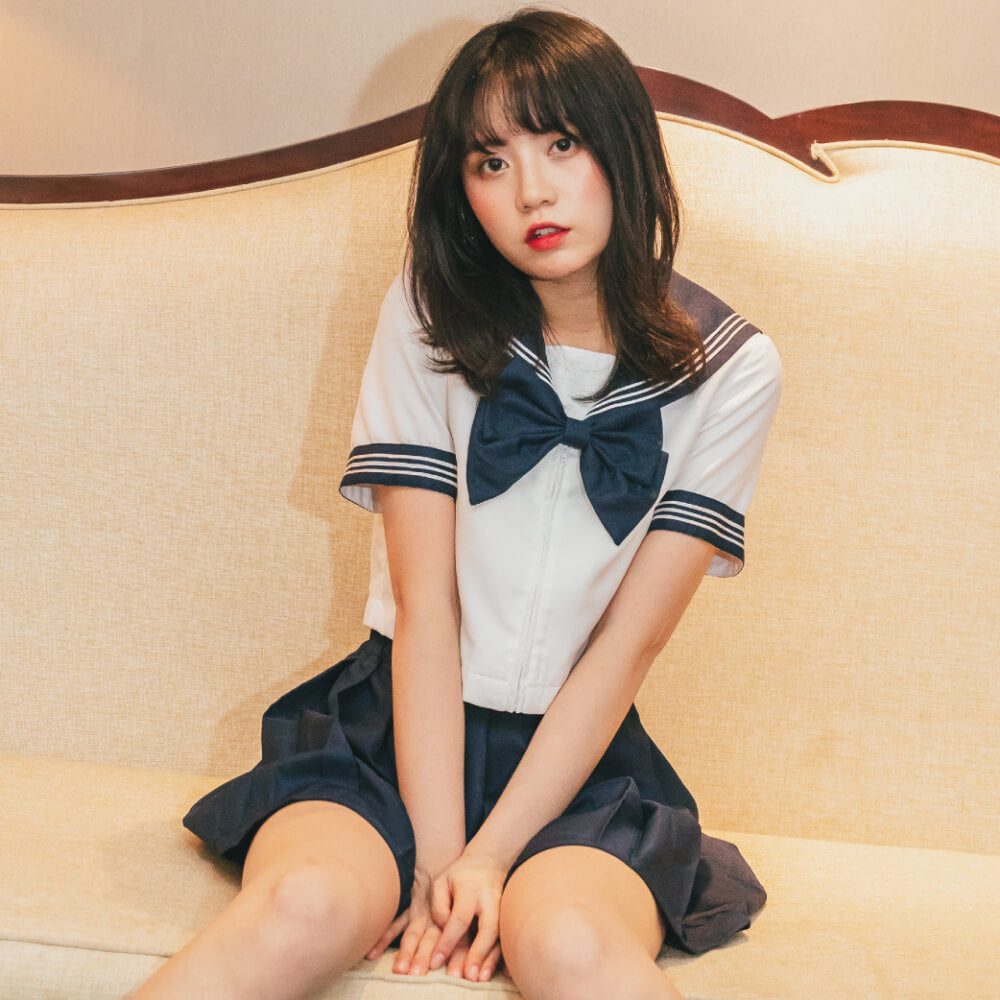 Sailor school uniform navy x white