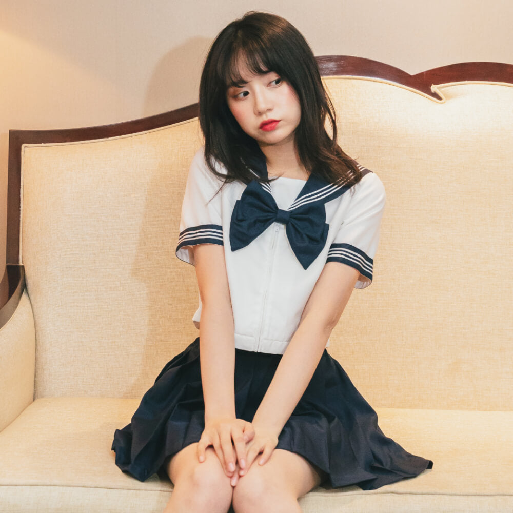 Sailor school uniform navy x white