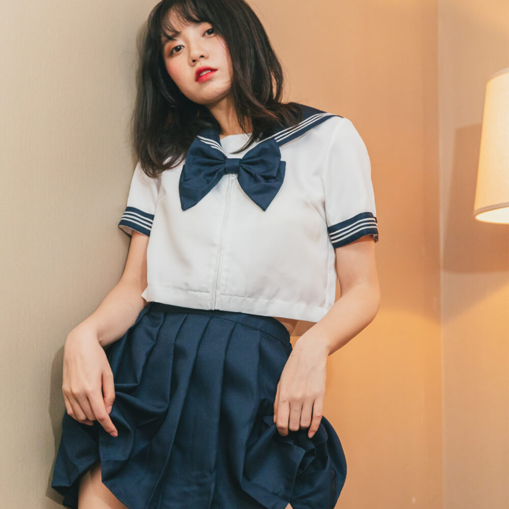 Sailor school uniform navy x white