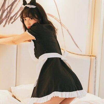 Cat Ear Maid Outfit 4-Piece Set with Katyusha and Choker