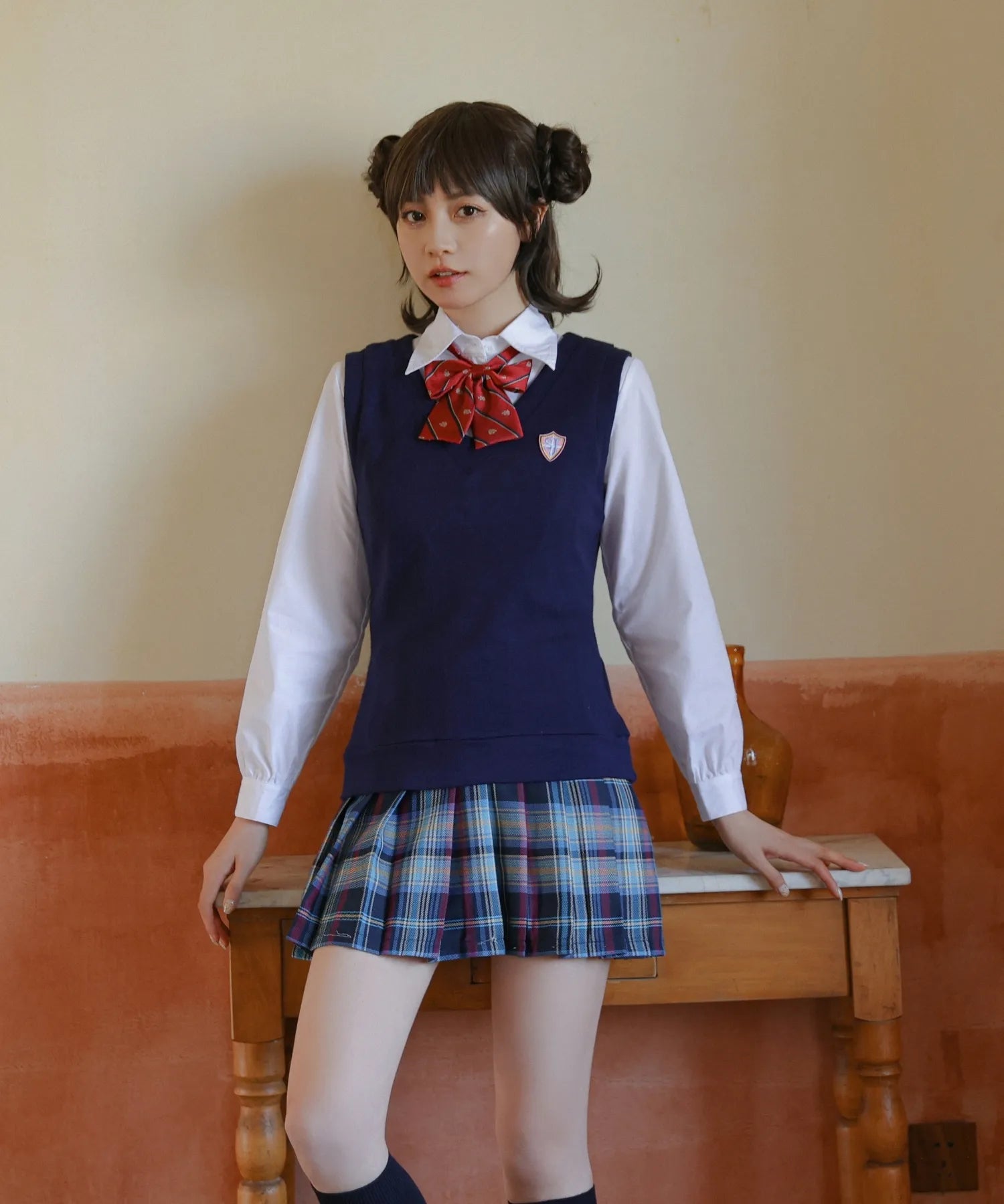 ワッペンつきニットベスト制服セット