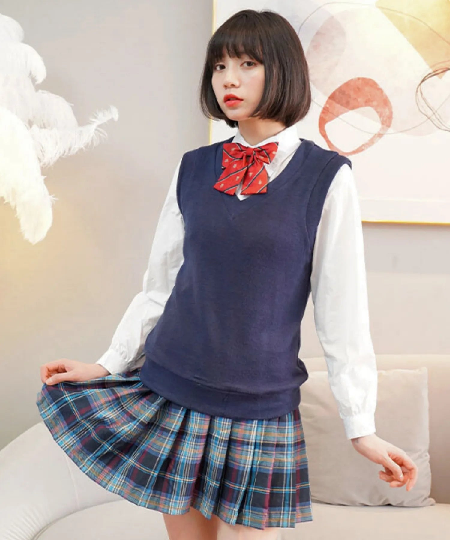 ワッペンつきニットベスト制服セット