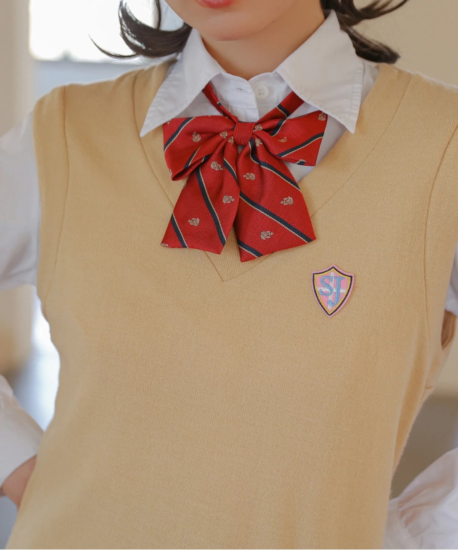 ワッペンつきニットベスト制服セット