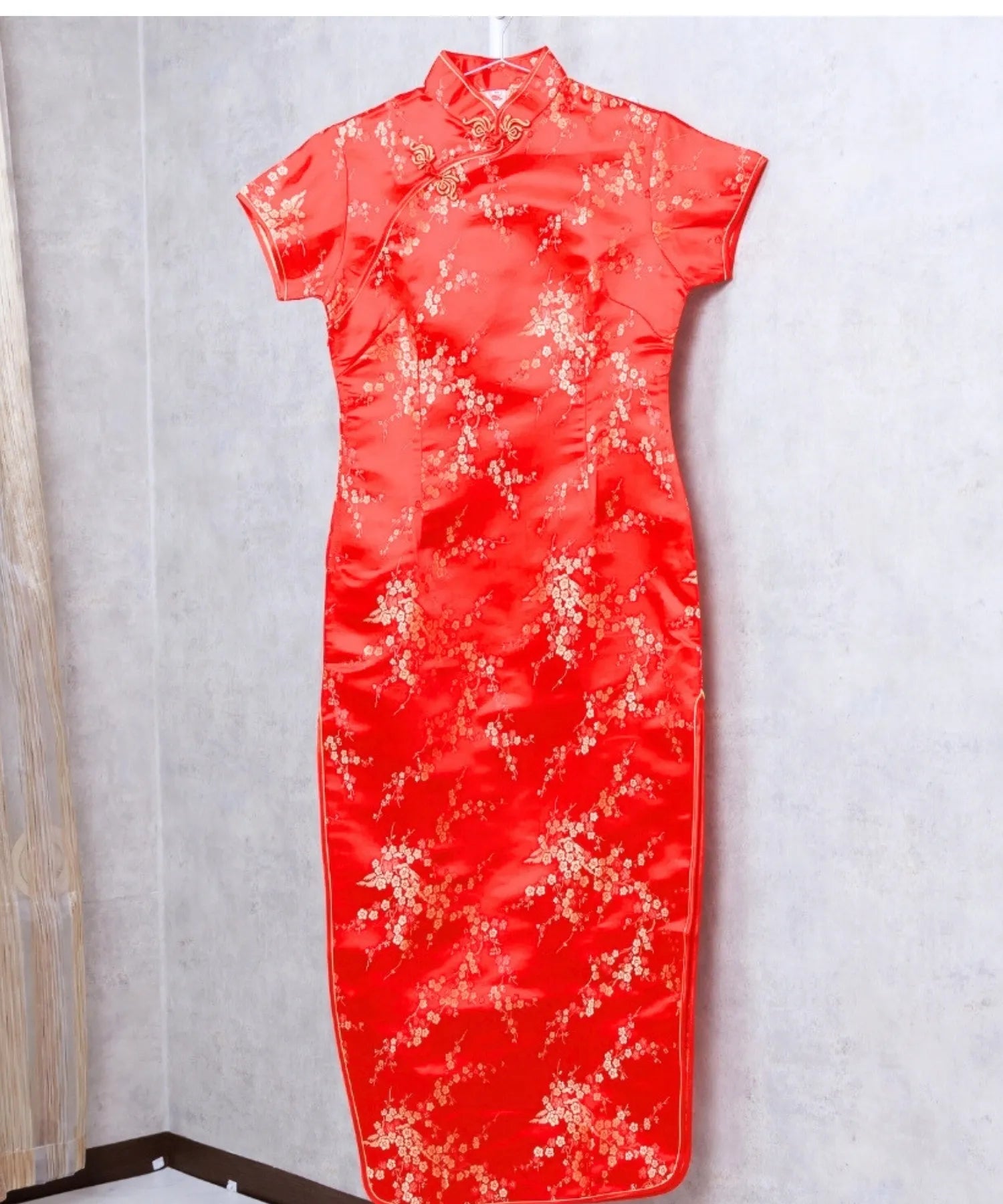 Plum Pattern China Dress -Mini Length Long Length-