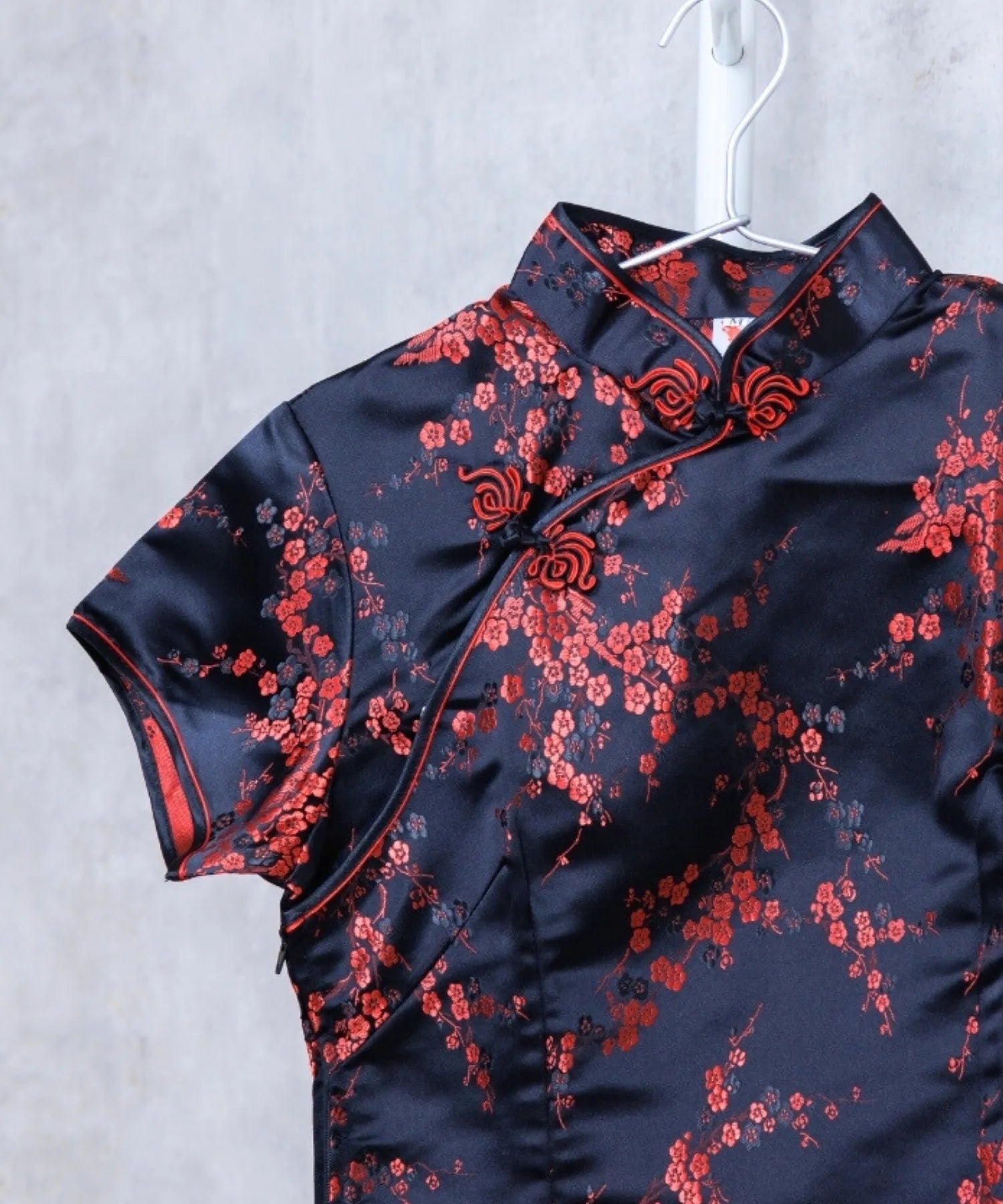 Plum Pattern China Dress -Mini Length Long Length-