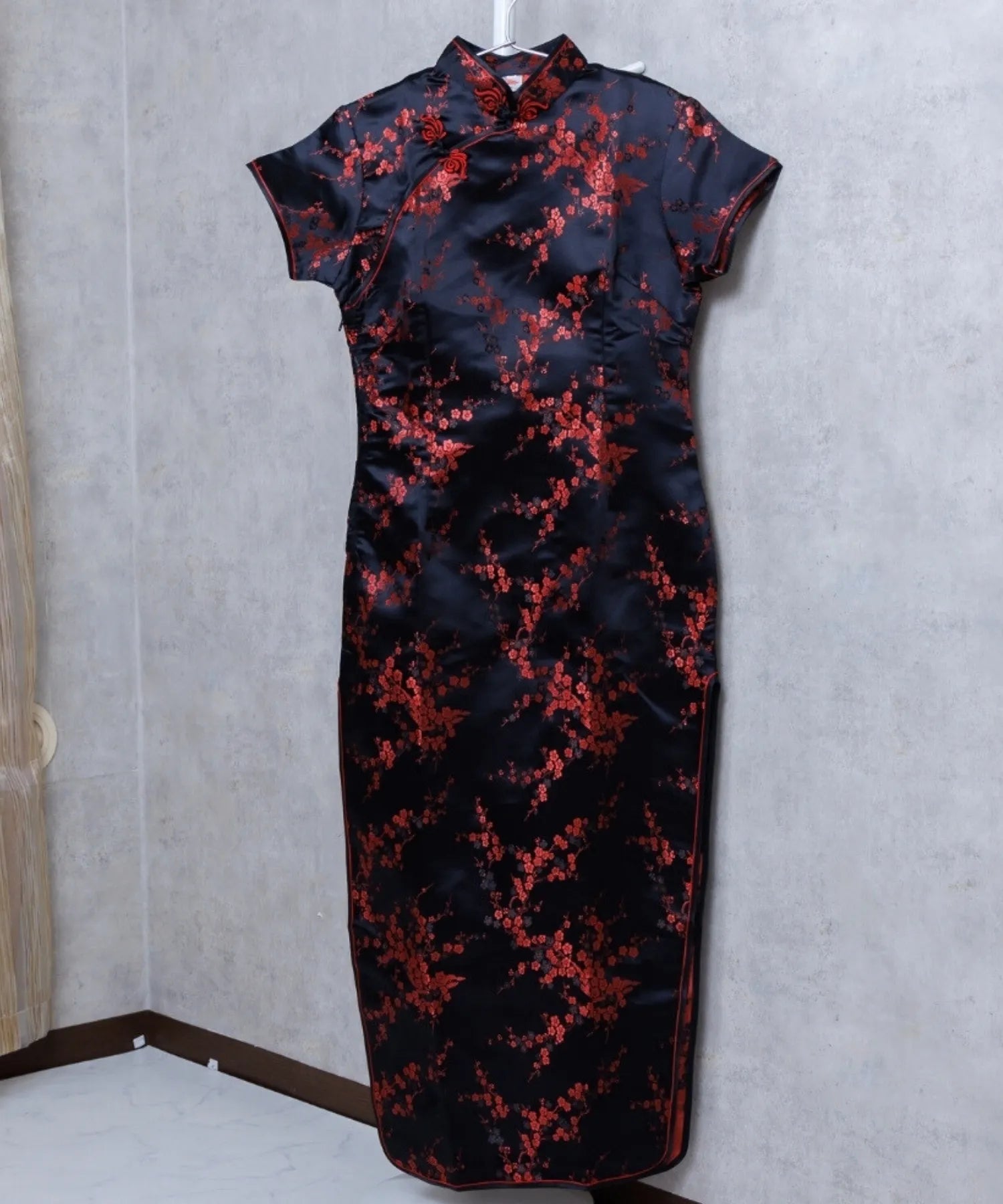 Plum Pattern China Dress -Mini Length Long Length-