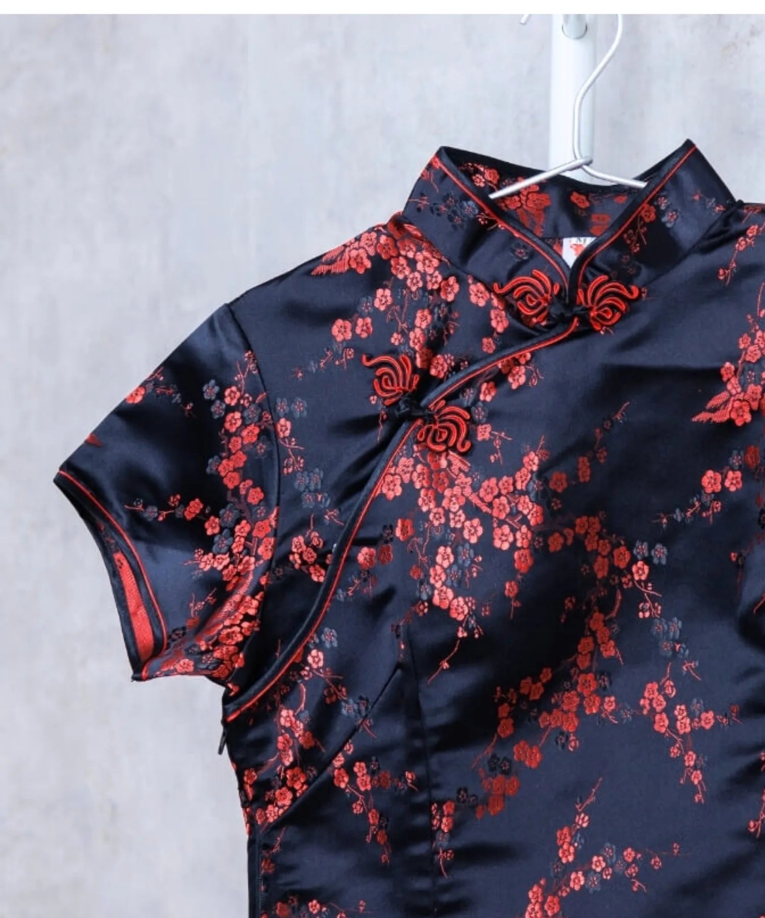 Plum Pattern China Dress -Mini Length Long Length-