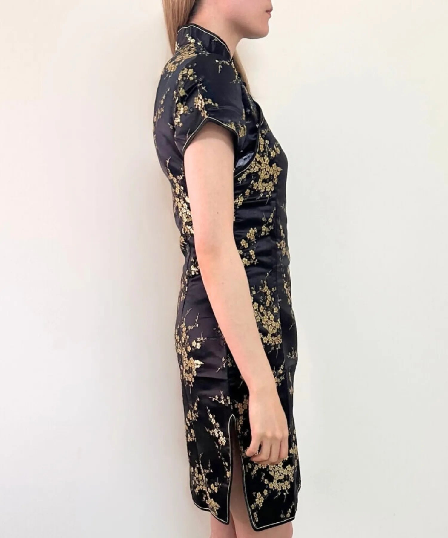 Plum Pattern China Dress -Mini Length Long Length-