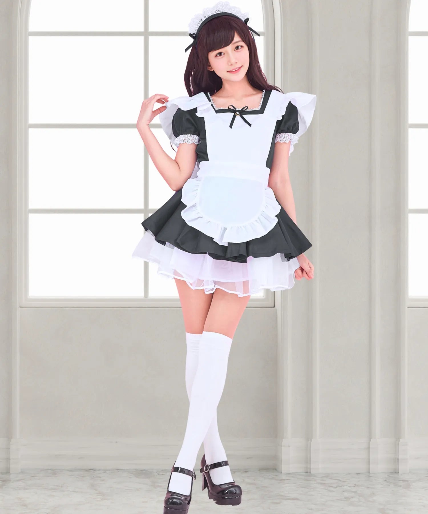 Voluminous Mini Maid Costume with Petticoat