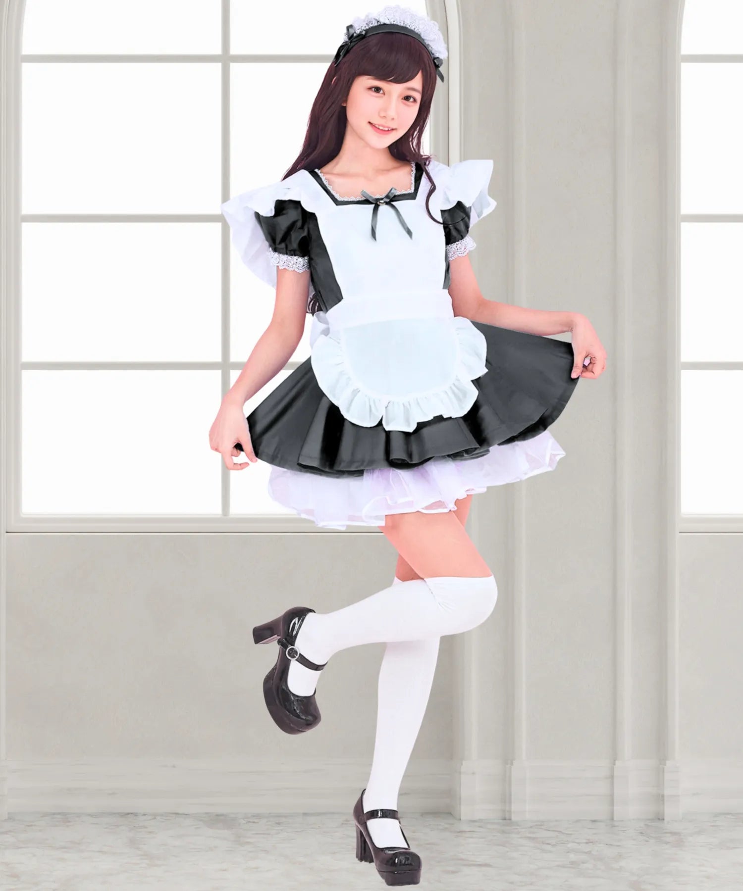 Voluminous Mini Maid Costume with Petticoat