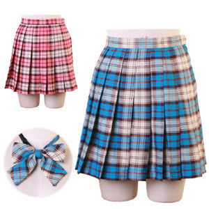 Bright color check skirt