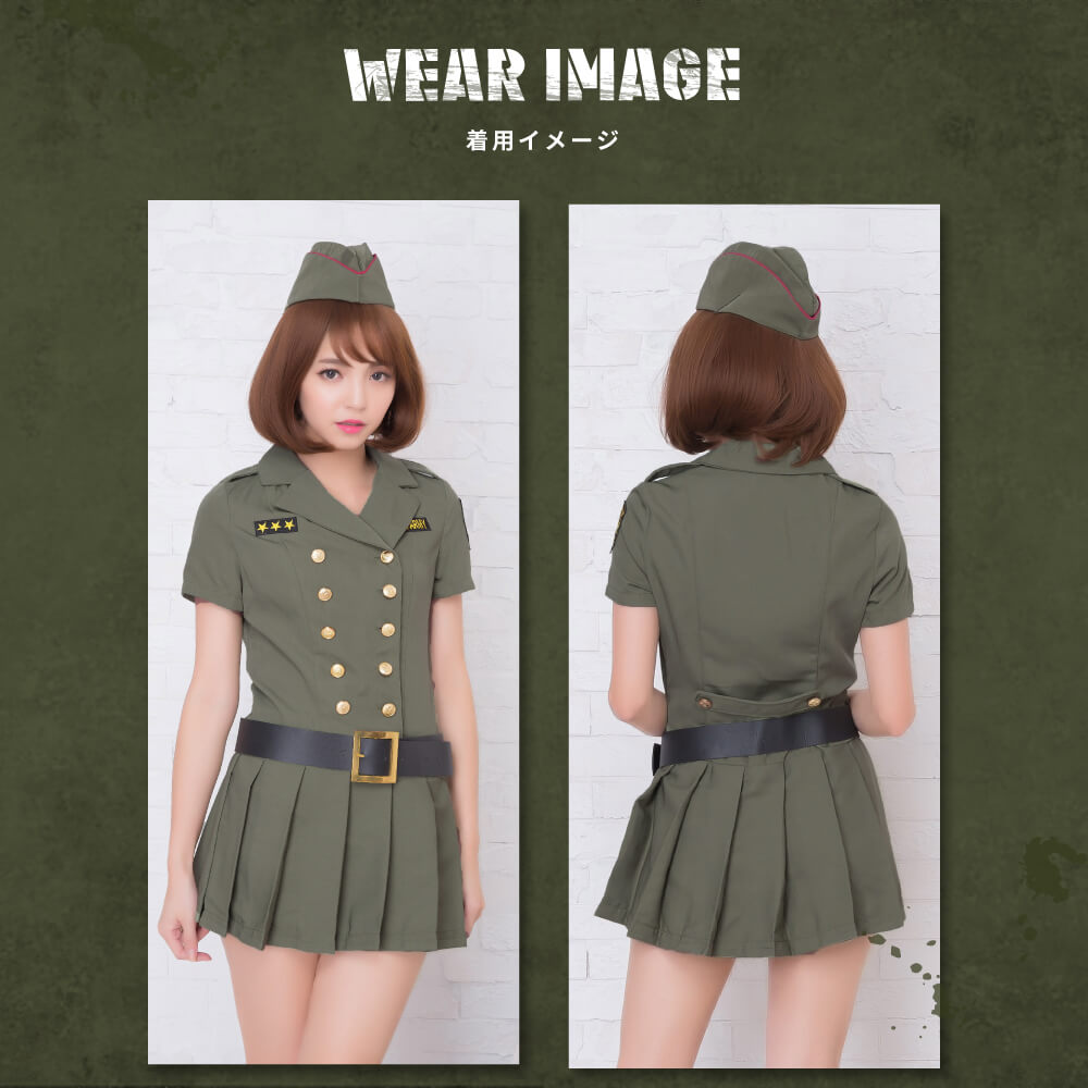 Hat and belt -style uniform style Army Costume