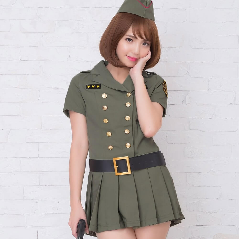 Hat and belt -style uniform style Army Costume