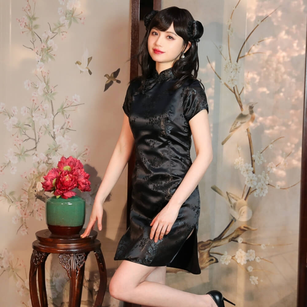 チャイナドレス 梅柄ショート