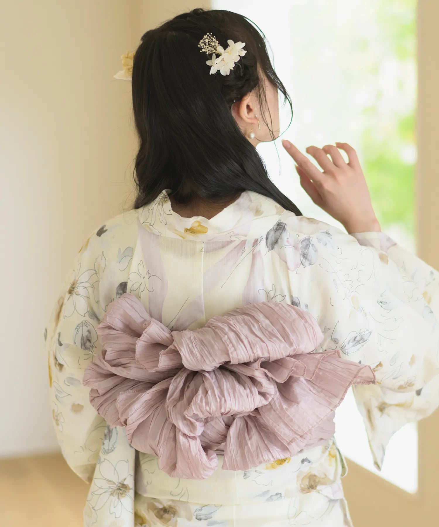 Crinkled heko obi