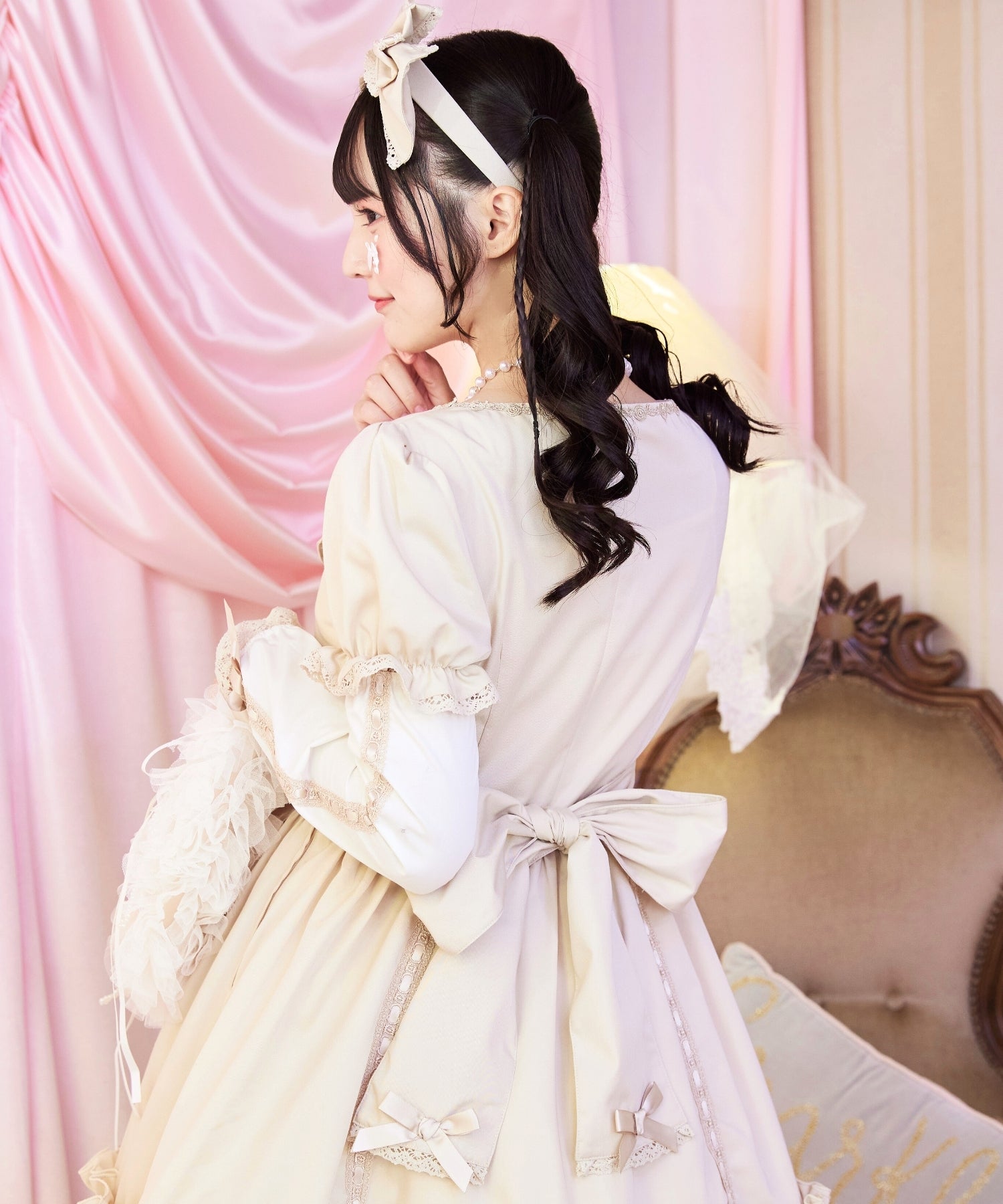 3way Royal Doll Dress with Cape and Ribbon 5-piece Set