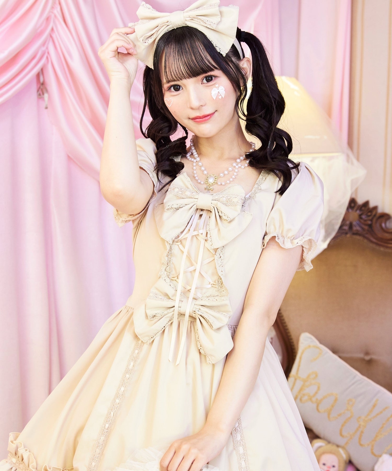 3way Royal Doll Dress with Cape and Ribbon 5-piece Set