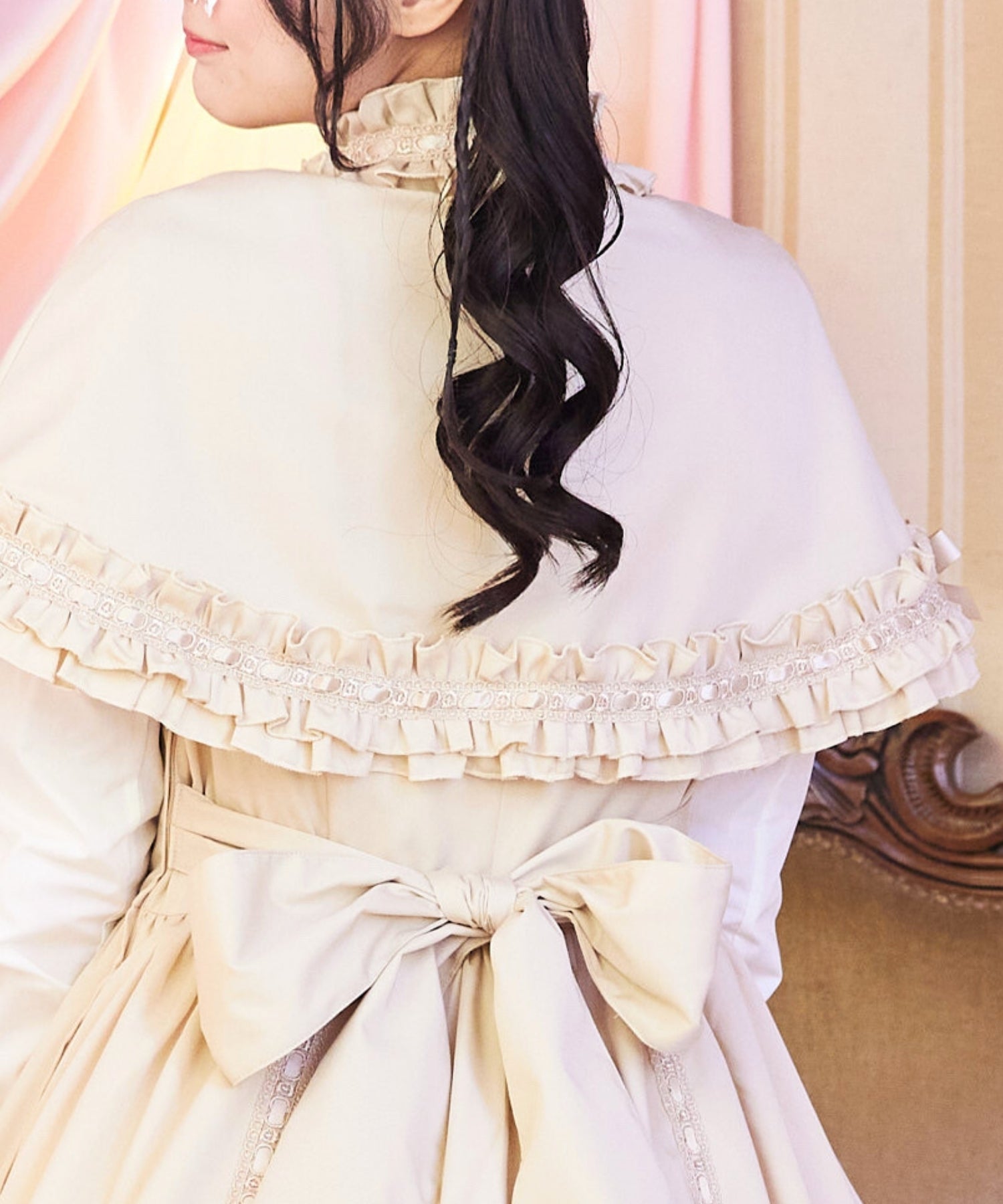 3way Royal Doll Dress with Cape and Ribbon 5-piece Set