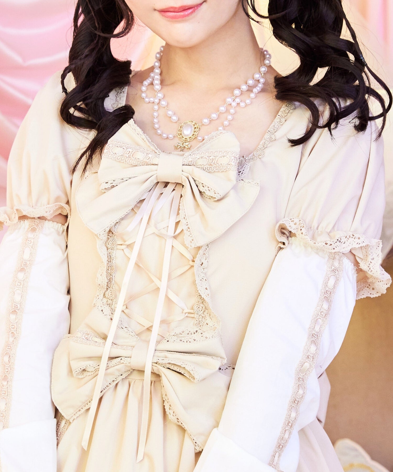 3way Royal Doll Dress with Cape and Ribbon 5-piece Set