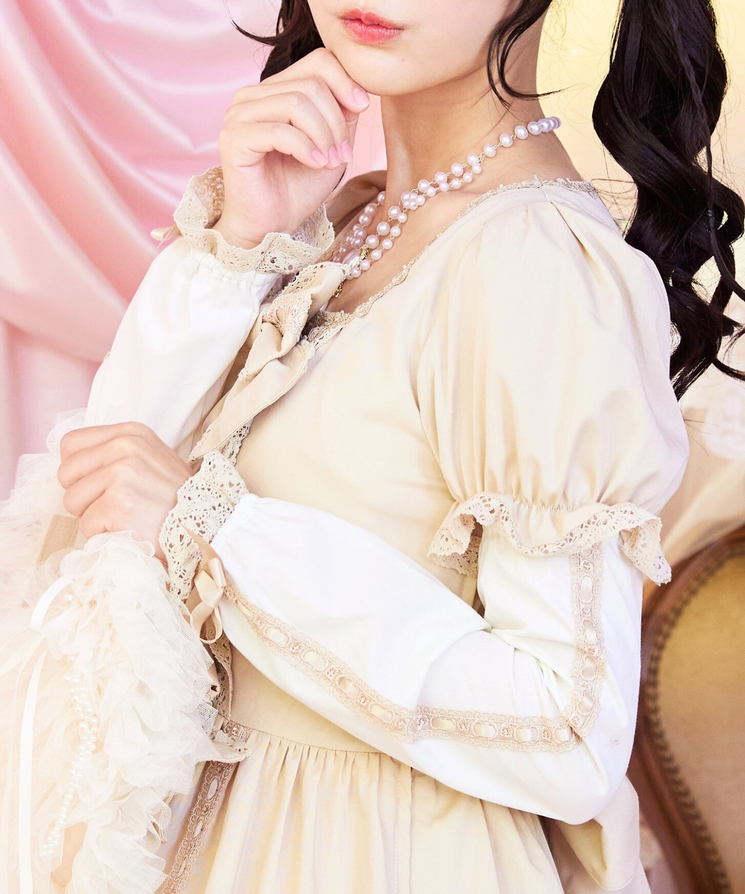 3way Royal Doll Dress with Cape and Ribbon 5-piece Set