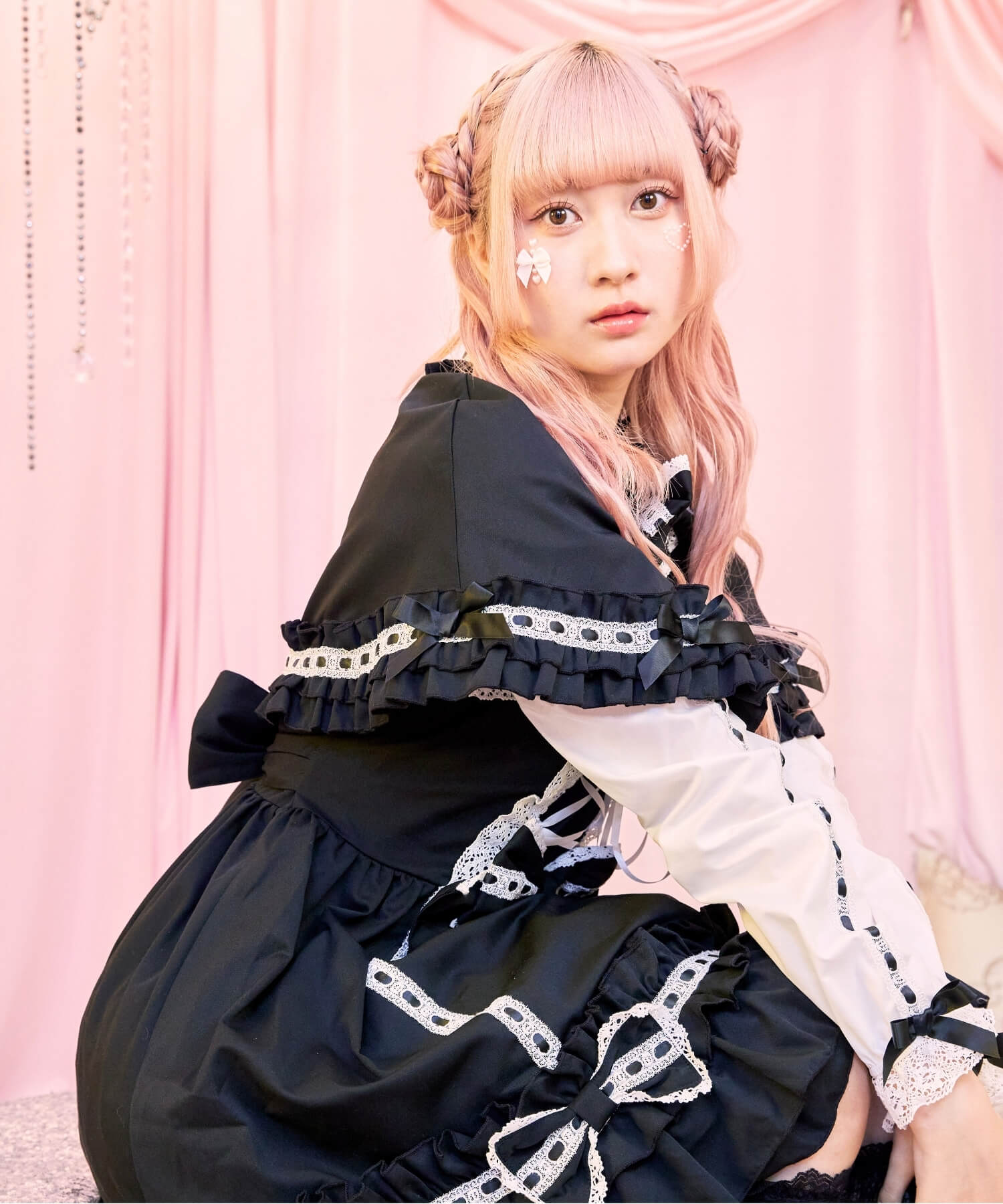 3way Royal Doll Dress with Cape and Ribbon 5-piece Set