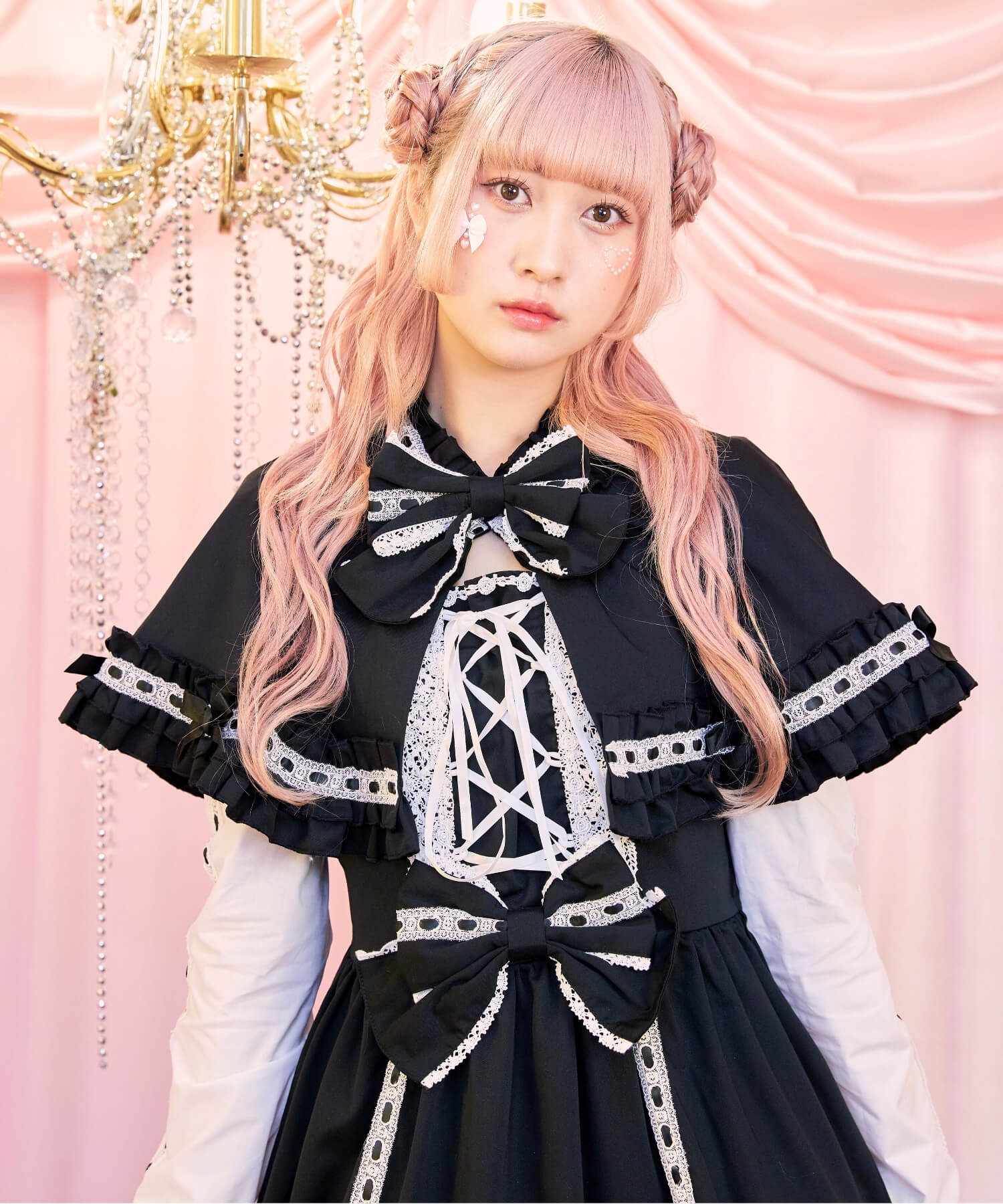3way Royal Doll Dress with Cape and Ribbon 5-piece Set