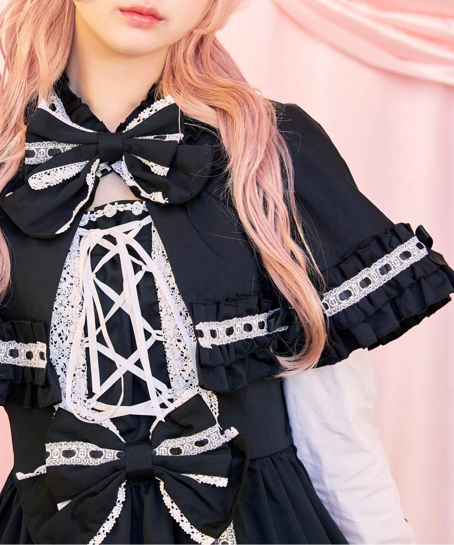 3way Royal Doll Dress with Cape and Ribbon 5-piece Set