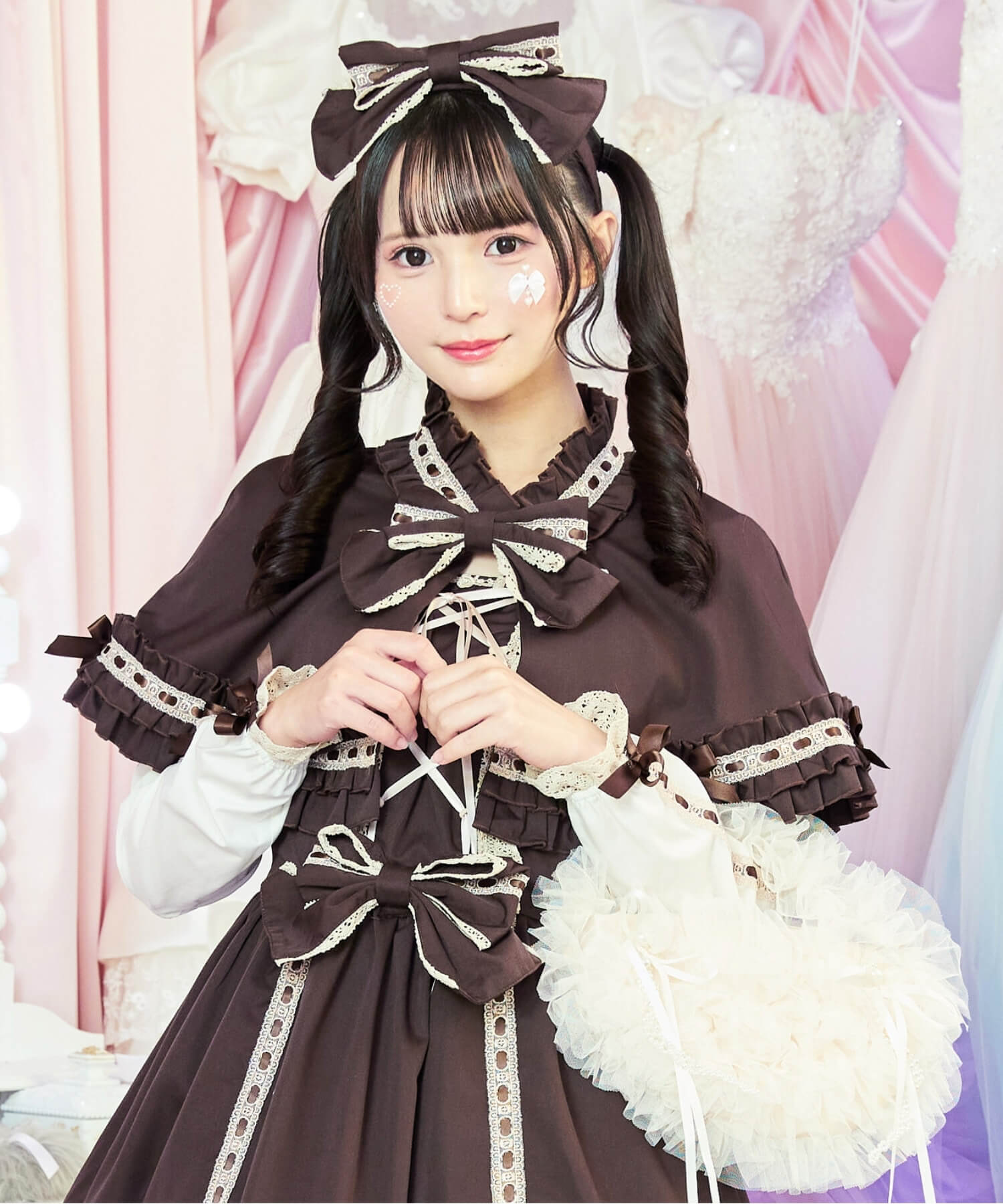 3way Royal Doll Dress with Cape and Ribbon 5-piece Set