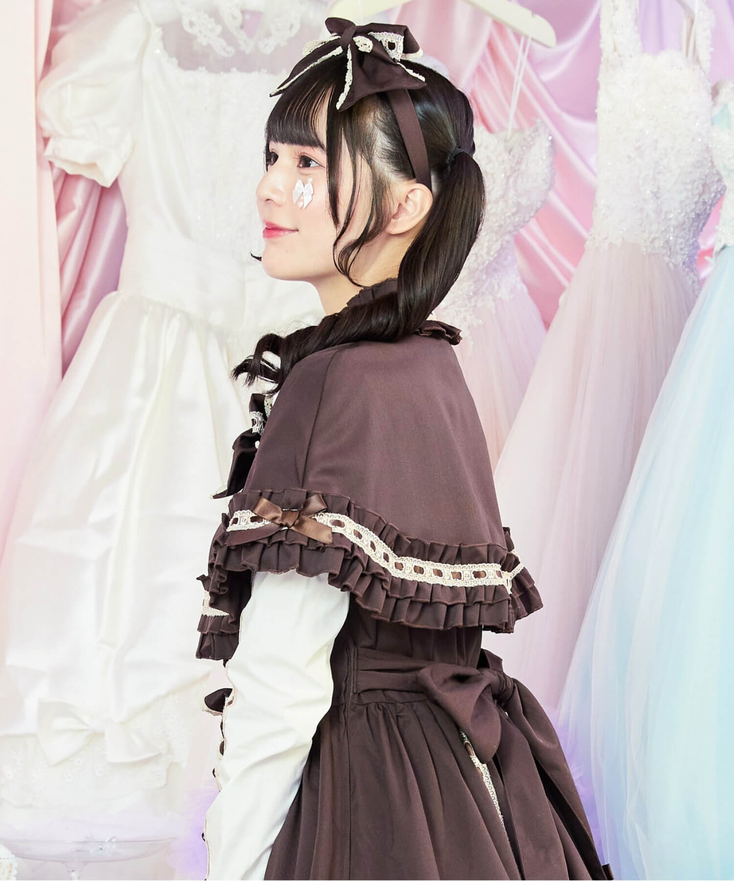 3way Royal Doll Dress with Cape and Ribbon 5-piece Set