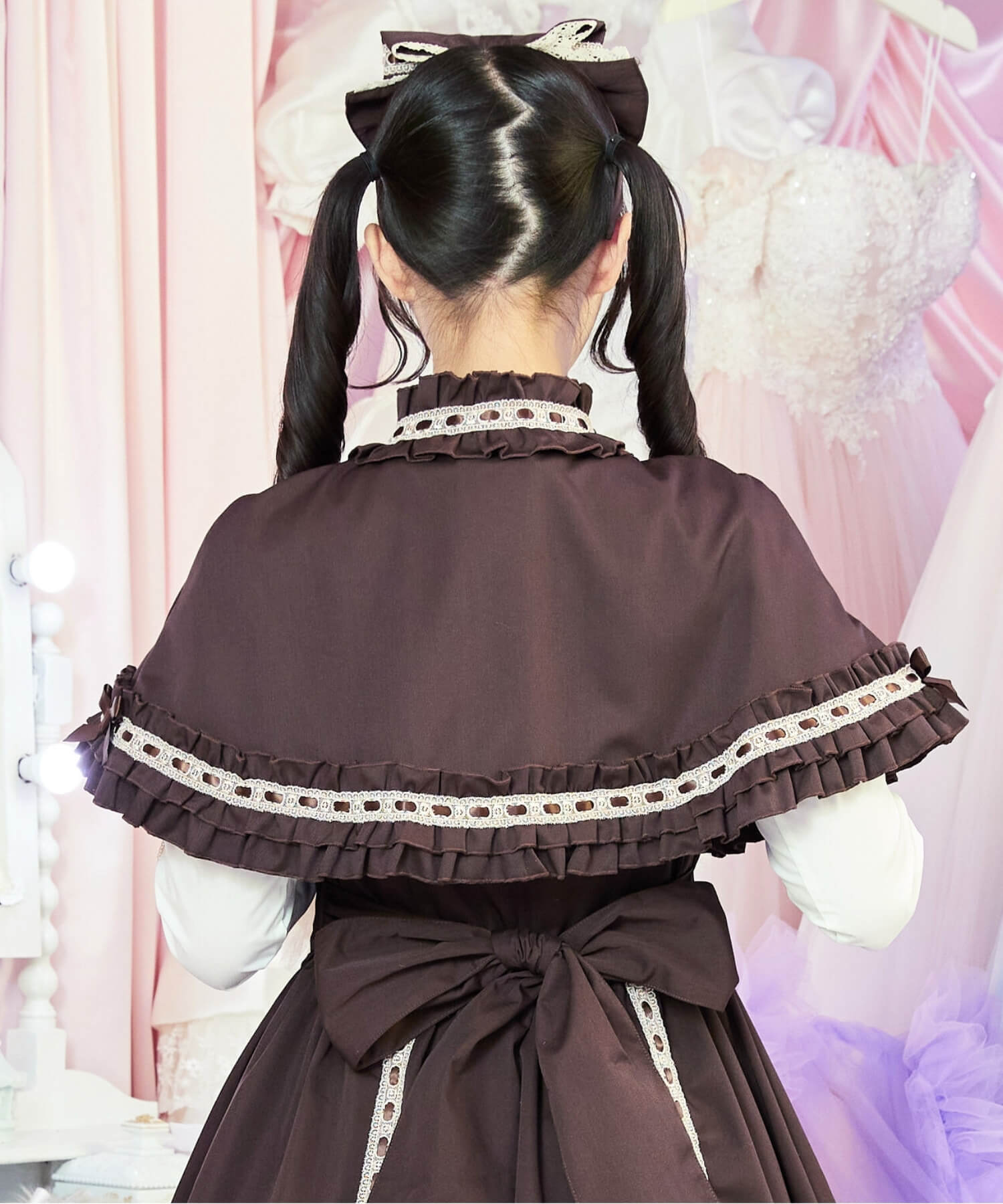 3way Royal Doll Dress with Cape and Ribbon 5-piece Set