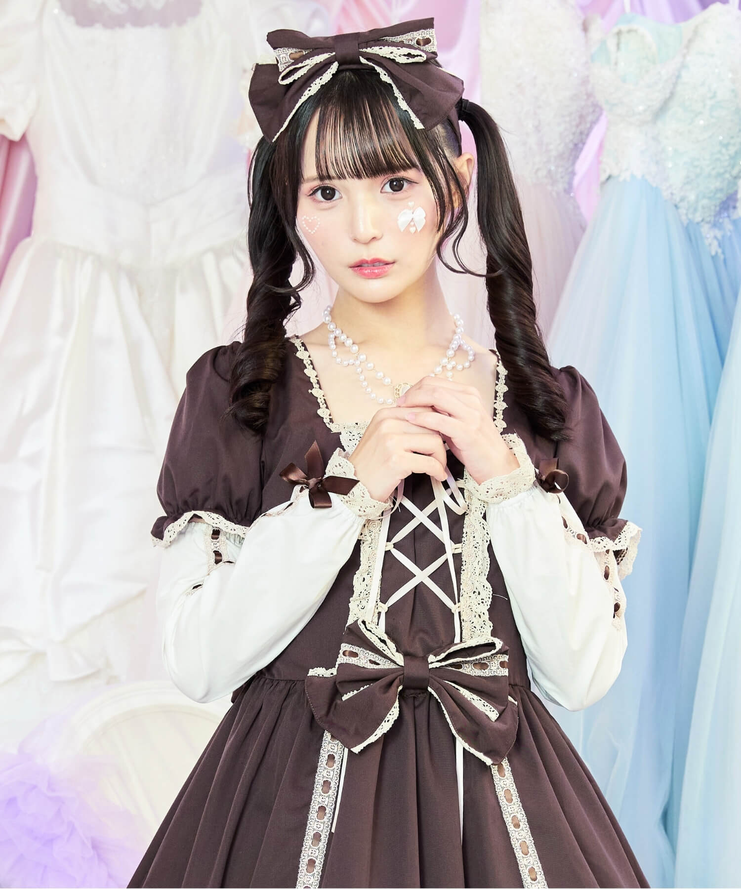3way Royal Doll Dress with Cape and Ribbon 5-piece Set