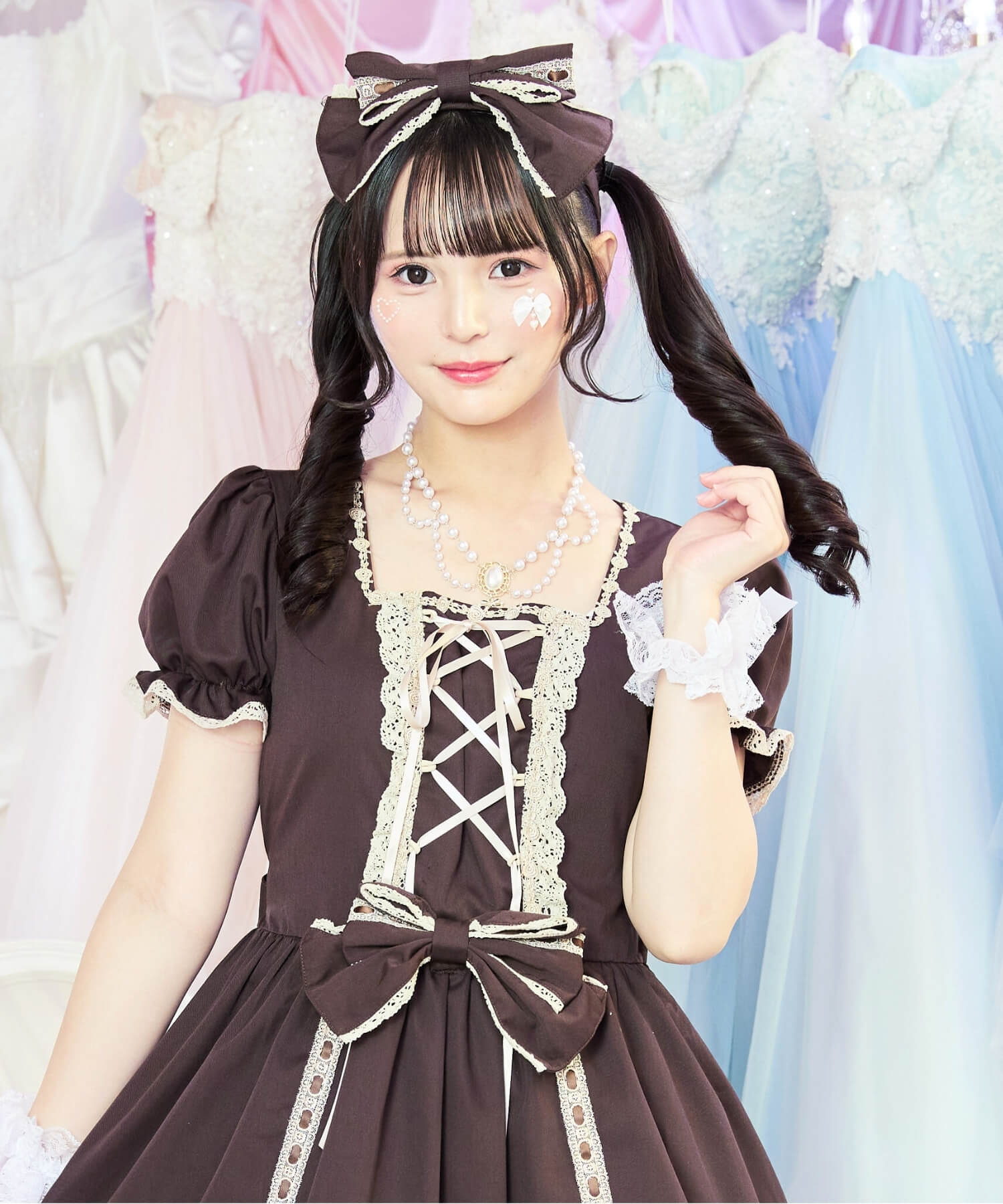 3way Royal Doll Dress with Cape and Ribbon 5-piece Set