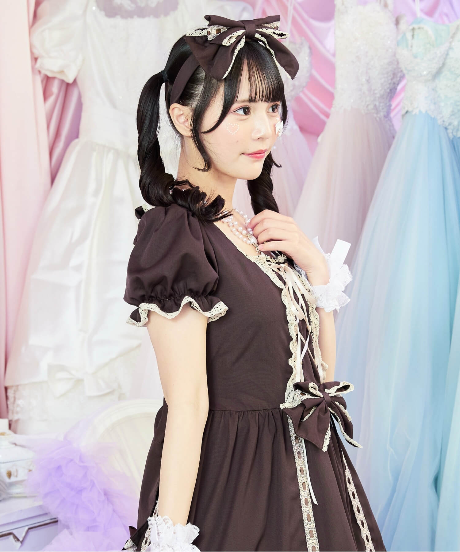 3way Royal Doll Dress with Cape and Ribbon 5-piece Set