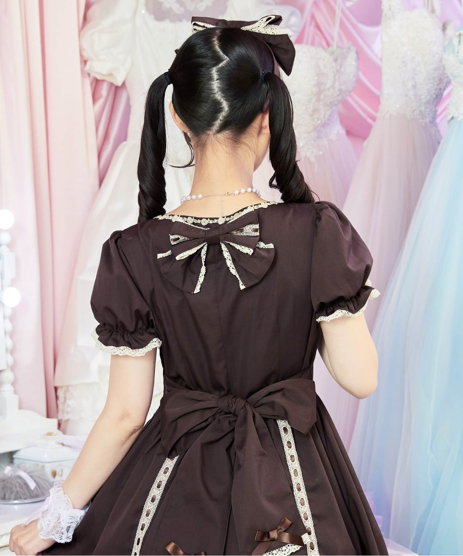 3way Royal Doll Dress with Cape and Ribbon 5-piece Set