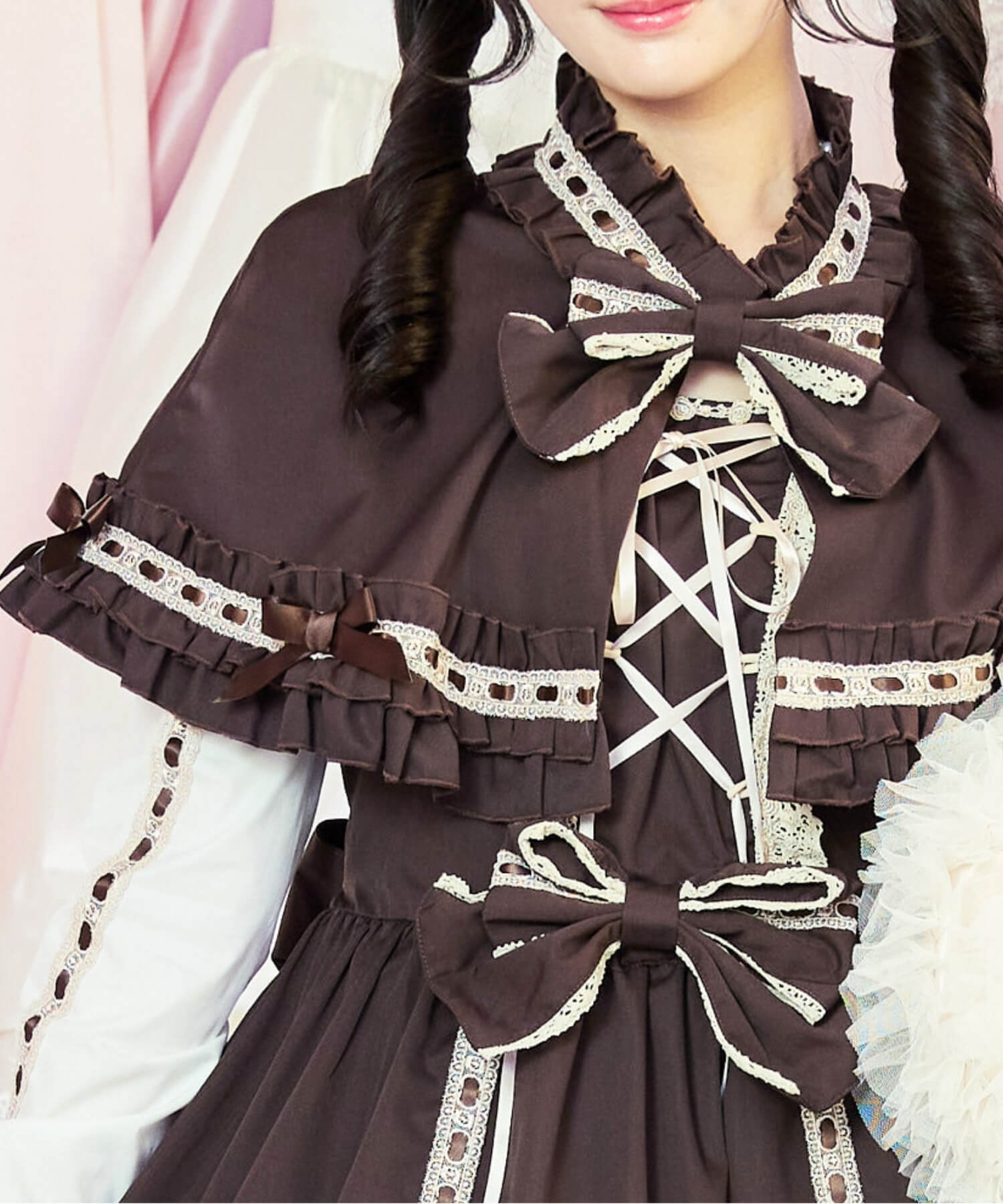 3way Royal Doll Dress with Cape and Ribbon 5-piece Set