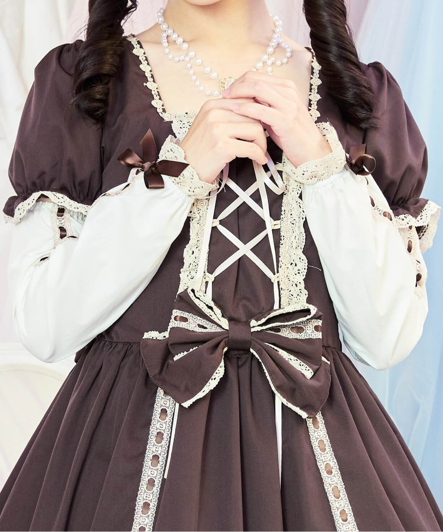 3way Royal Doll Dress with Cape and Ribbon 5-piece Set