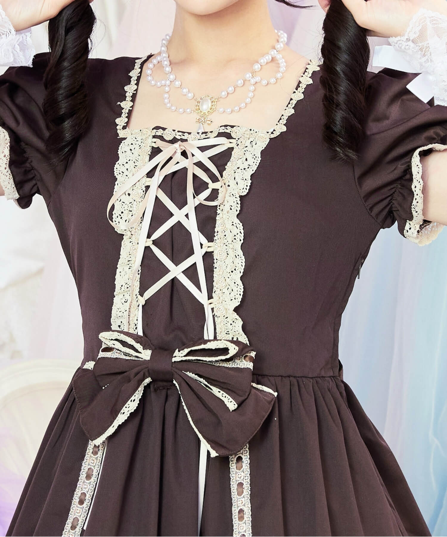 3way Royal Doll Dress with Cape and Ribbon 5-piece Set