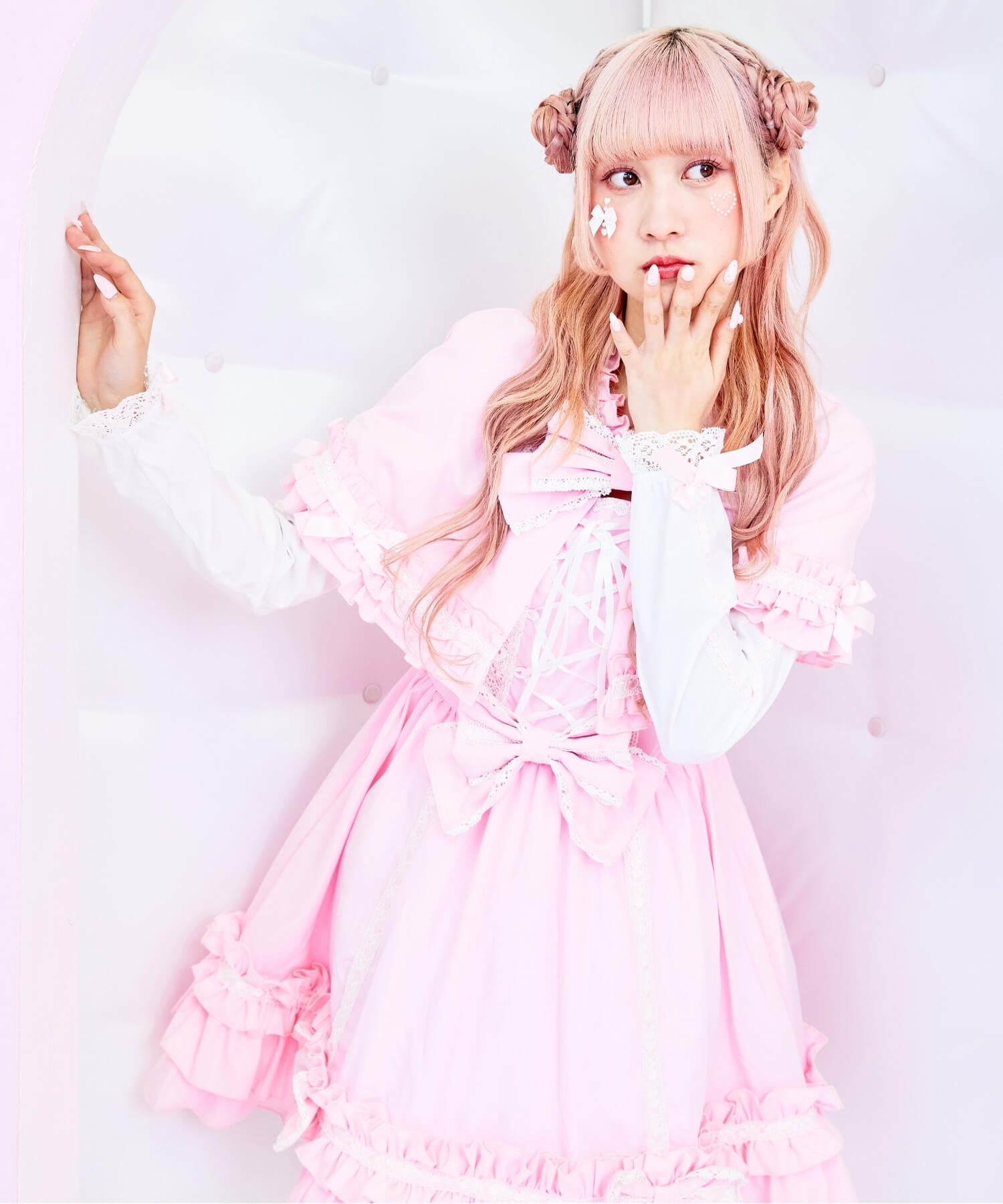 3way Royal Doll Dress with Cape and Ribbon 5-piece Set