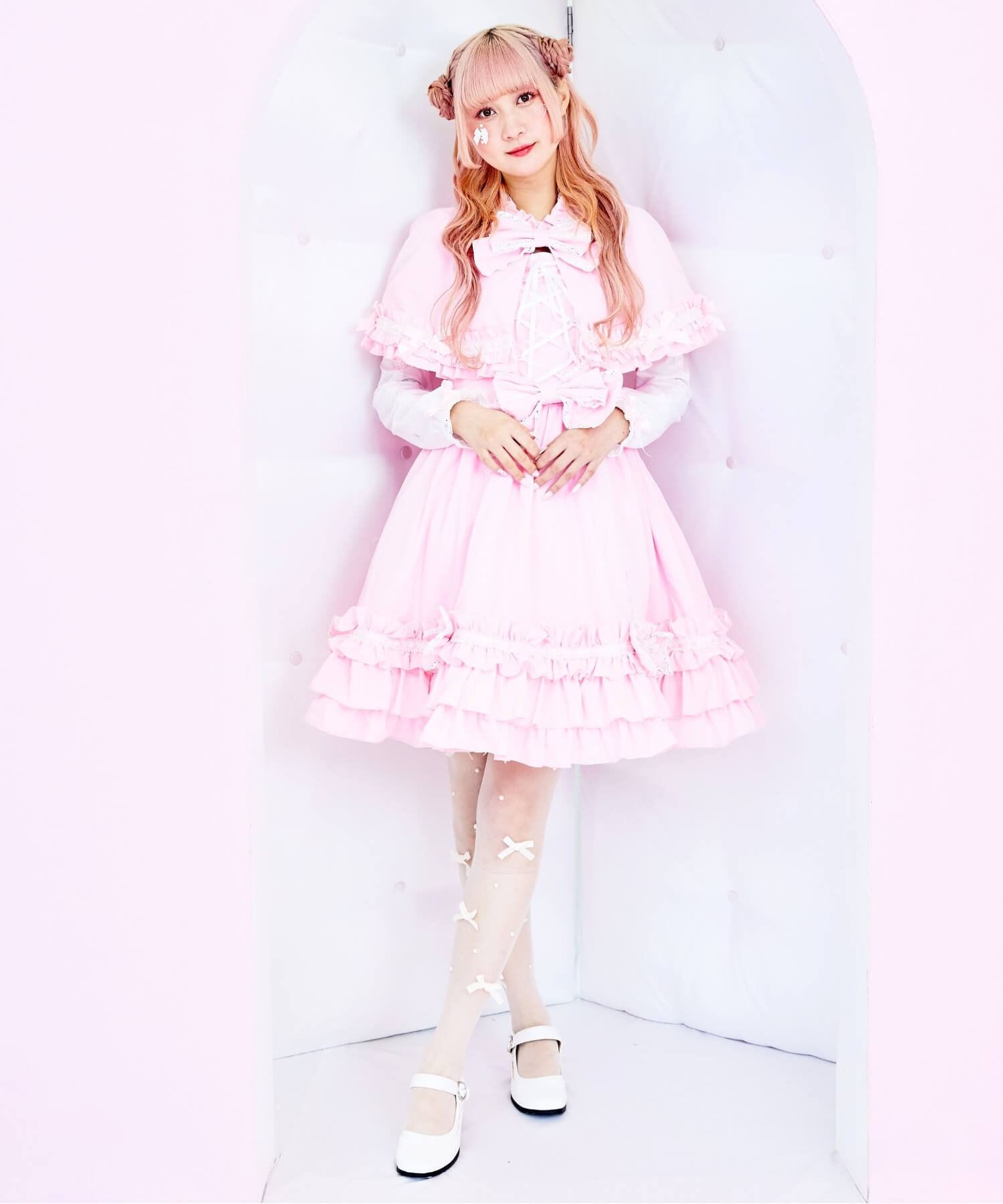 3way Royal Doll Dress with Cape and Ribbon 5-piece Set