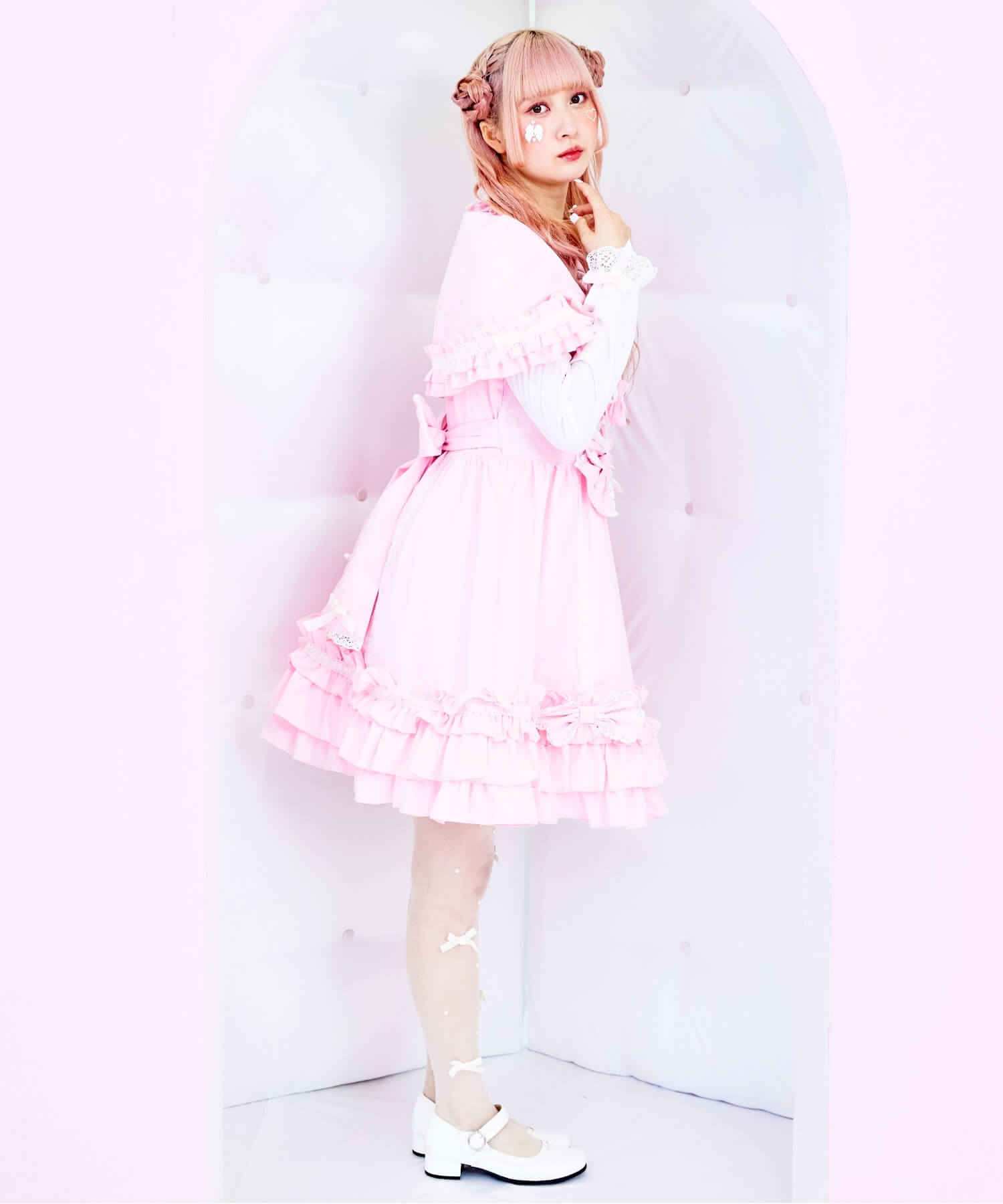 3way Royal Doll Dress with Cape and Ribbon 5-piece Set