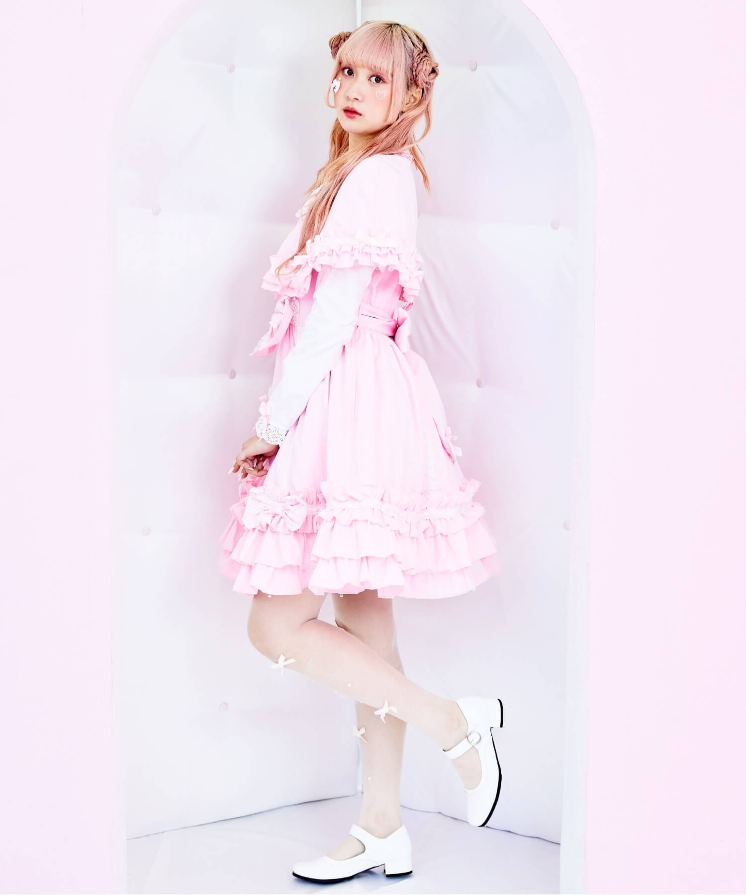 3way Royal Doll Dress with Cape and Ribbon 5-piece Set