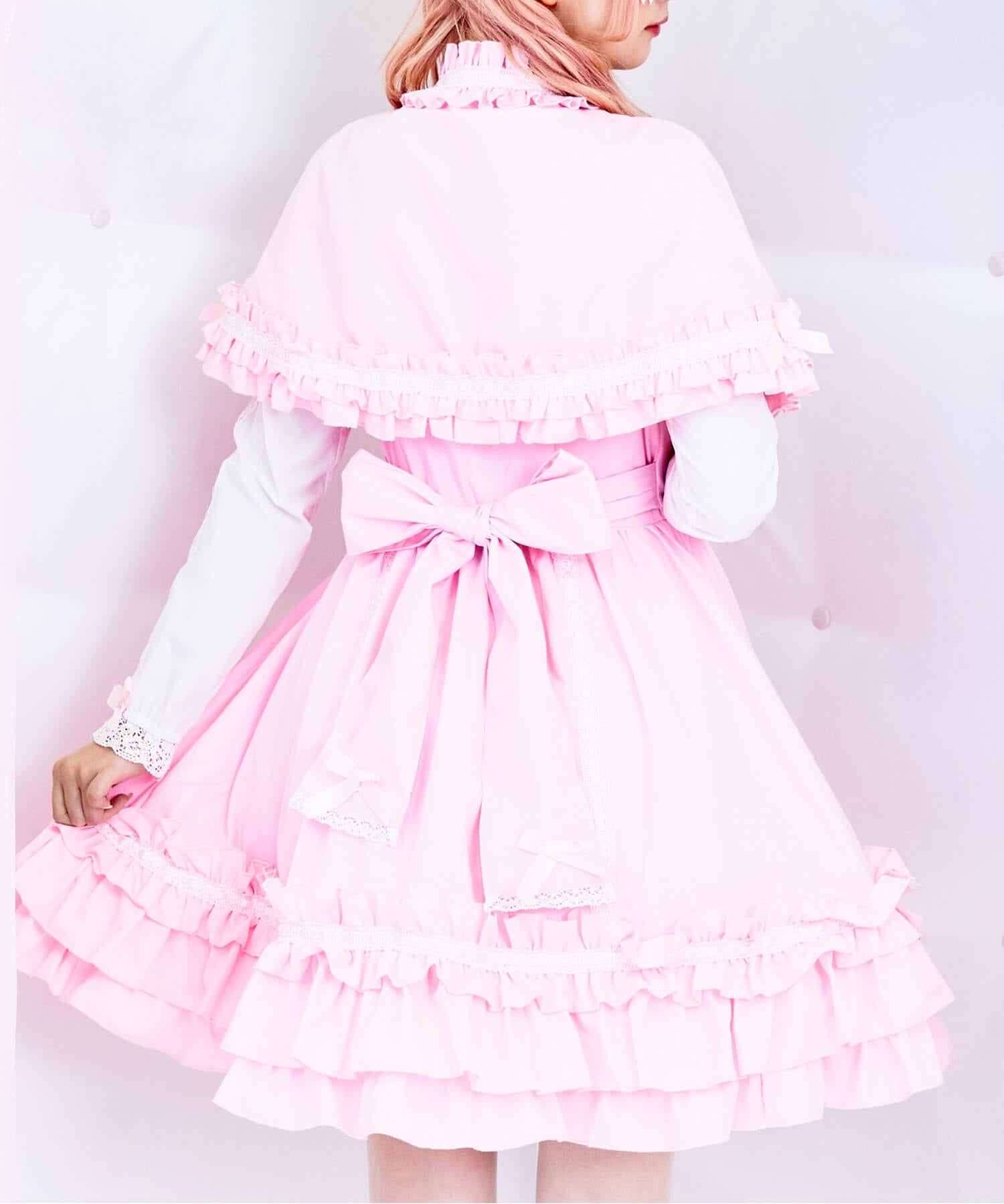 3way Royal Doll Dress with Cape and Ribbon 5-piece Set