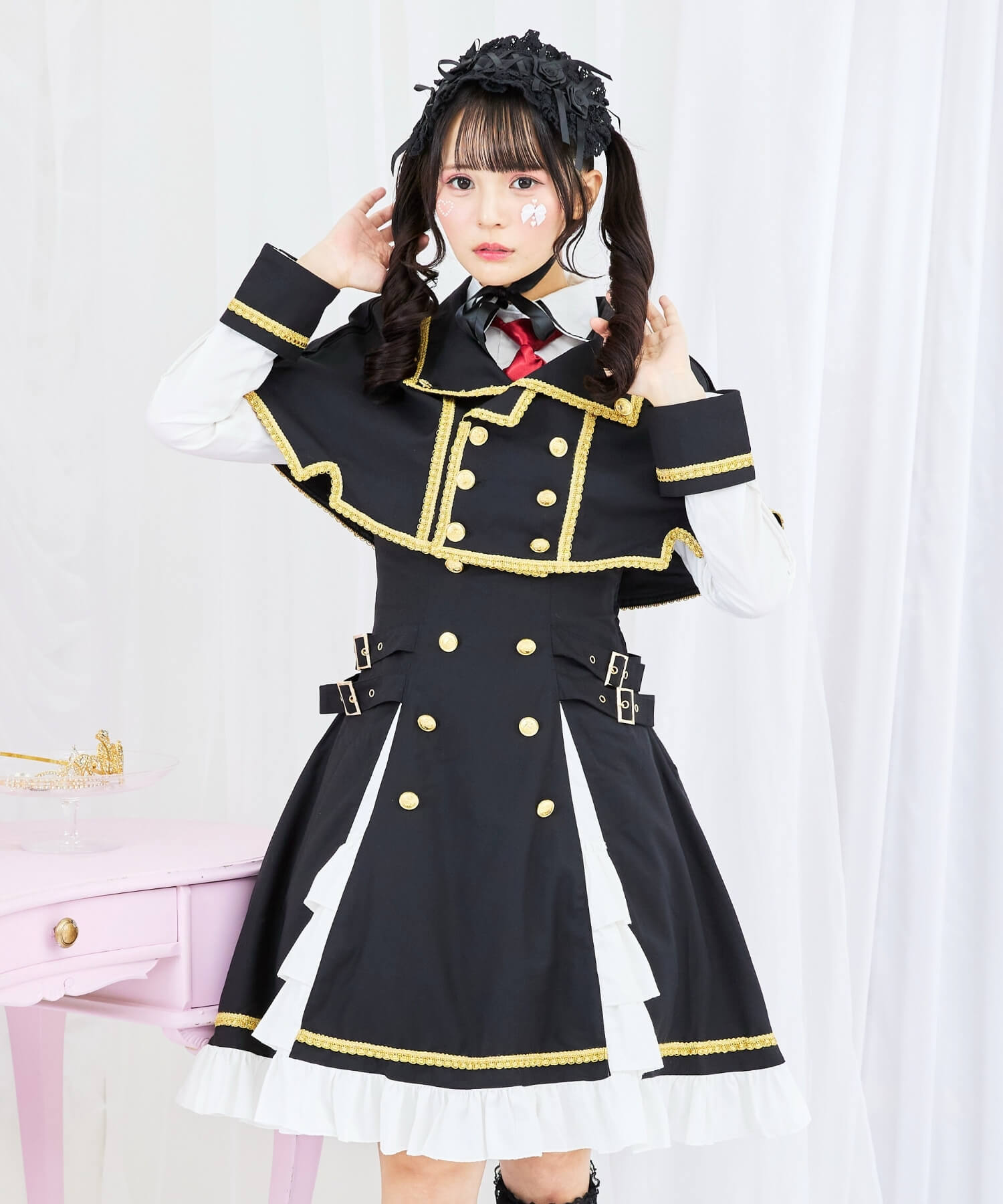 3way Gold Chain Punk Jumper Skirt 8-piece Set