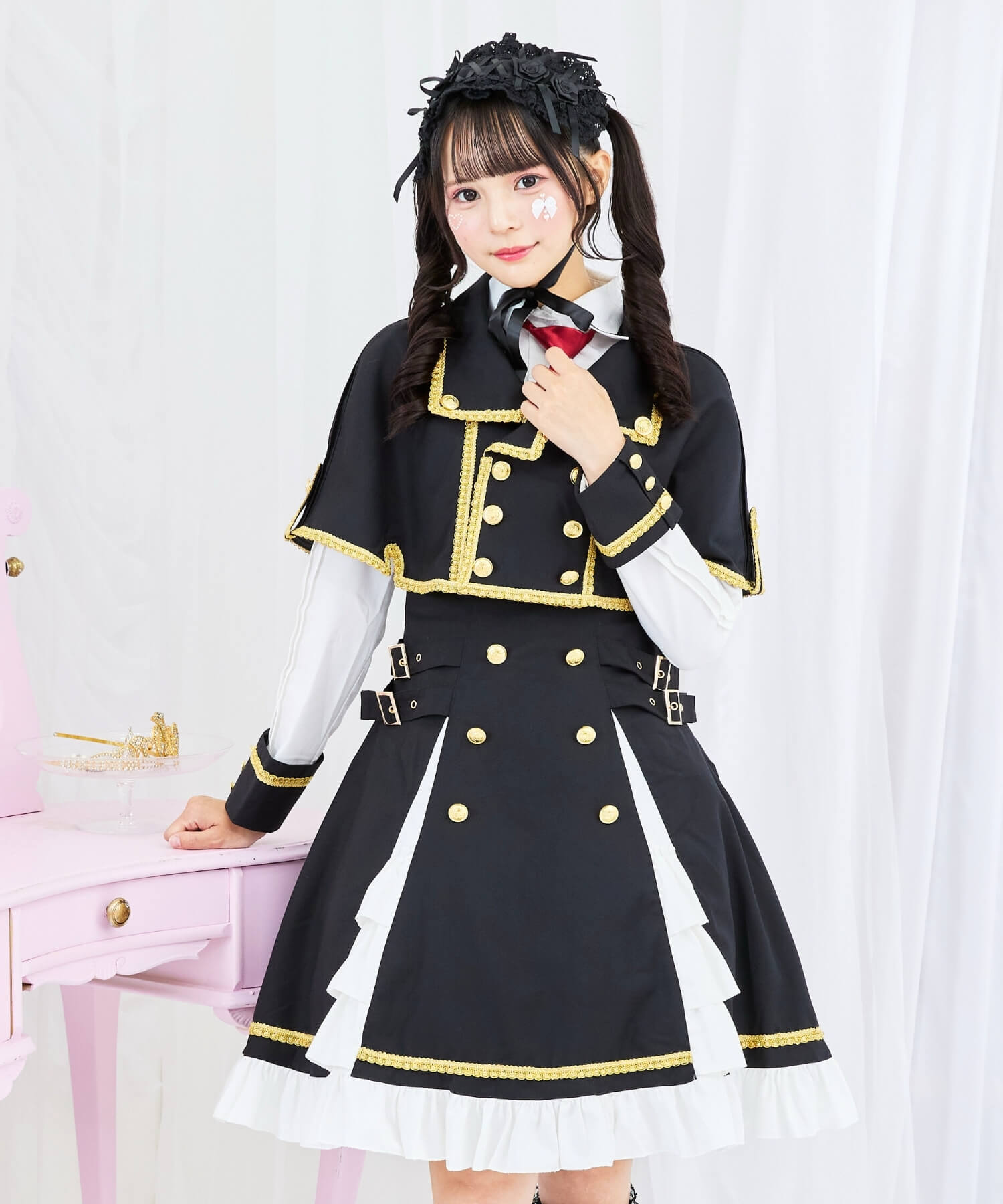 3way Gold Chain Punk Jumper Skirt 8-piece Set