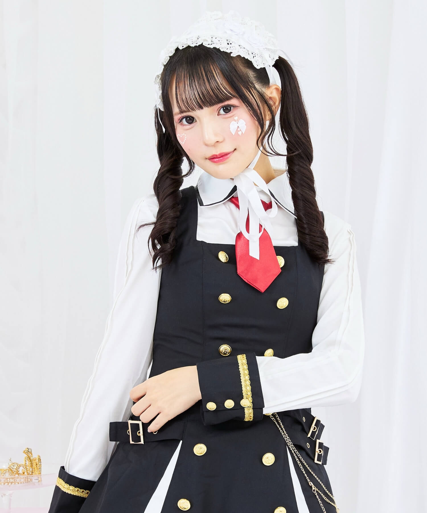 3way Gold Chain Punk Jumper Skirt 8-piece Set