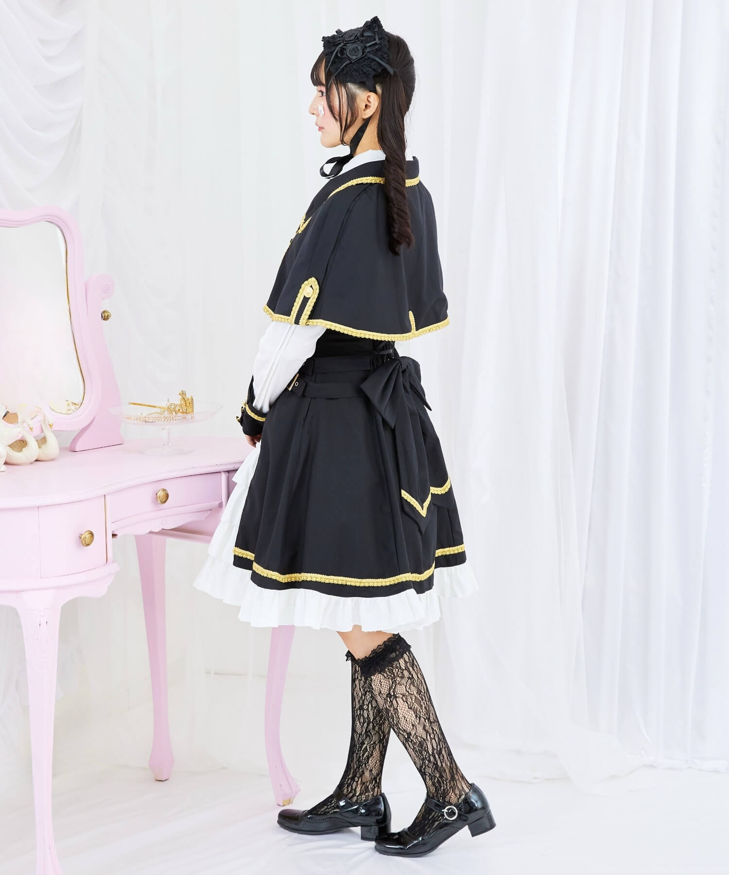 3way Gold Chain Punk Jumper Skirt 8-piece Set