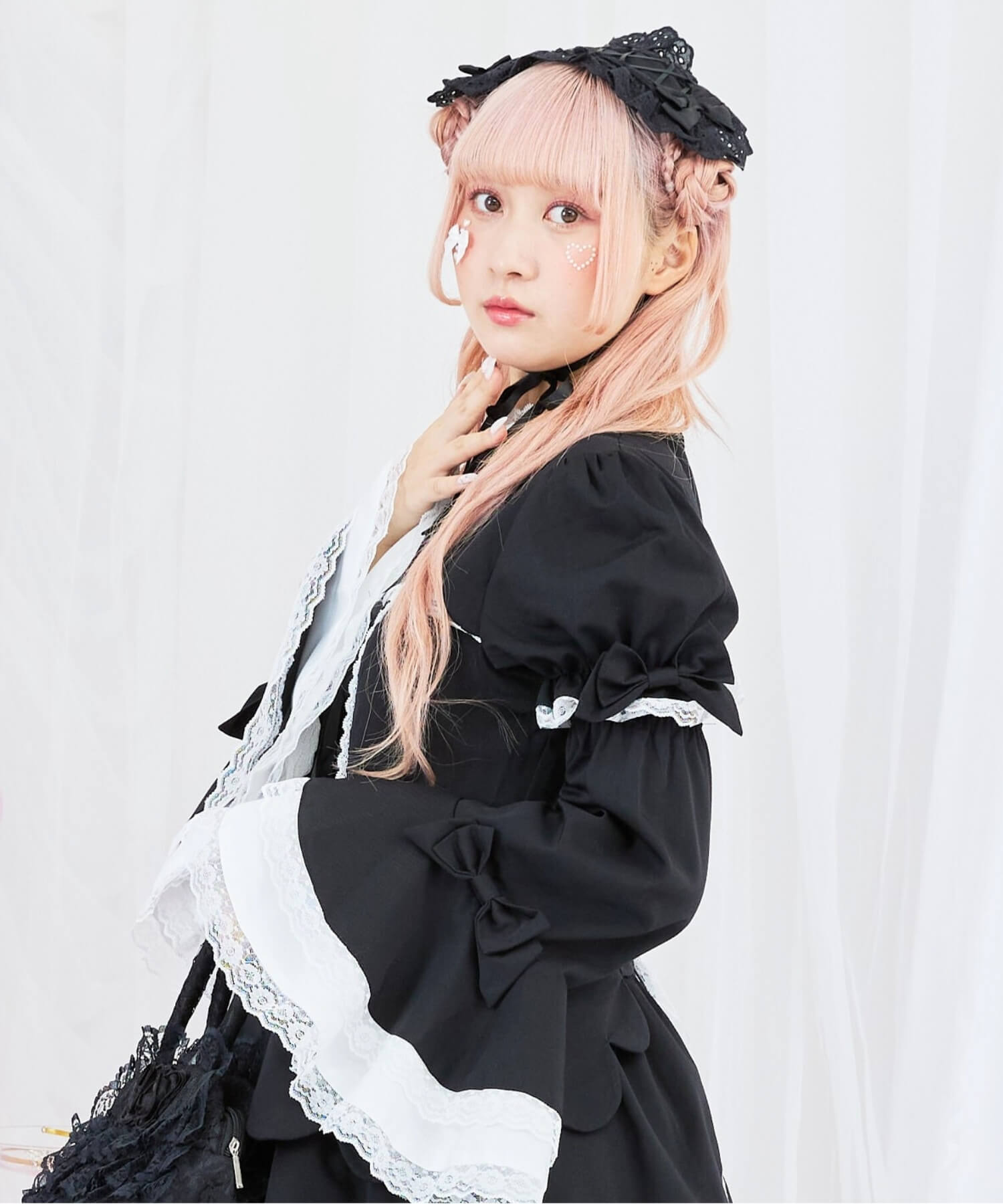 2way scallop frill princess sleeve dress 3-piece set