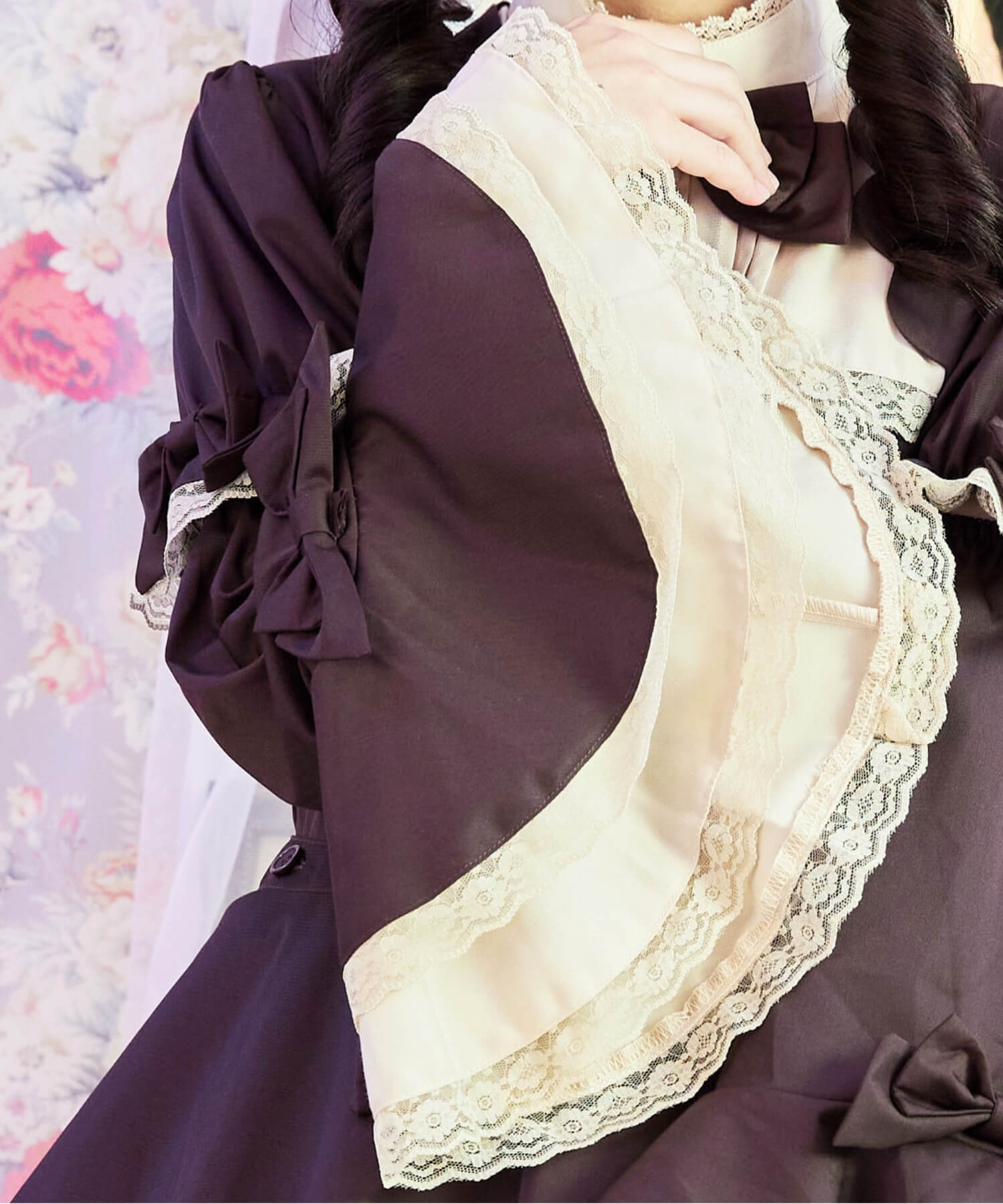 2way scallop frill princess sleeve dress 3-piece set